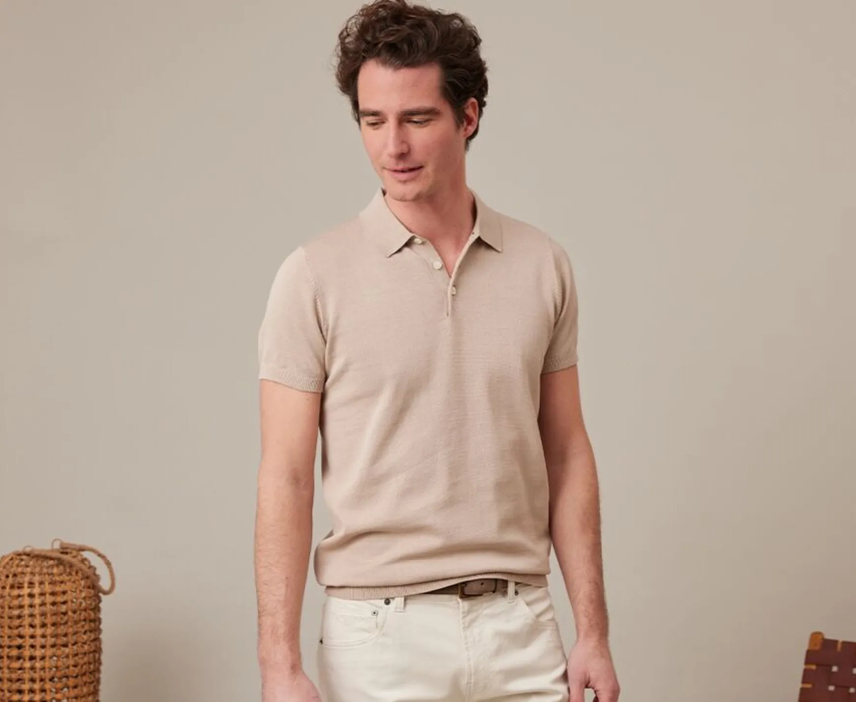 Bexley Adjusted Fit | Men'S Polo Shirt Braiden Beige