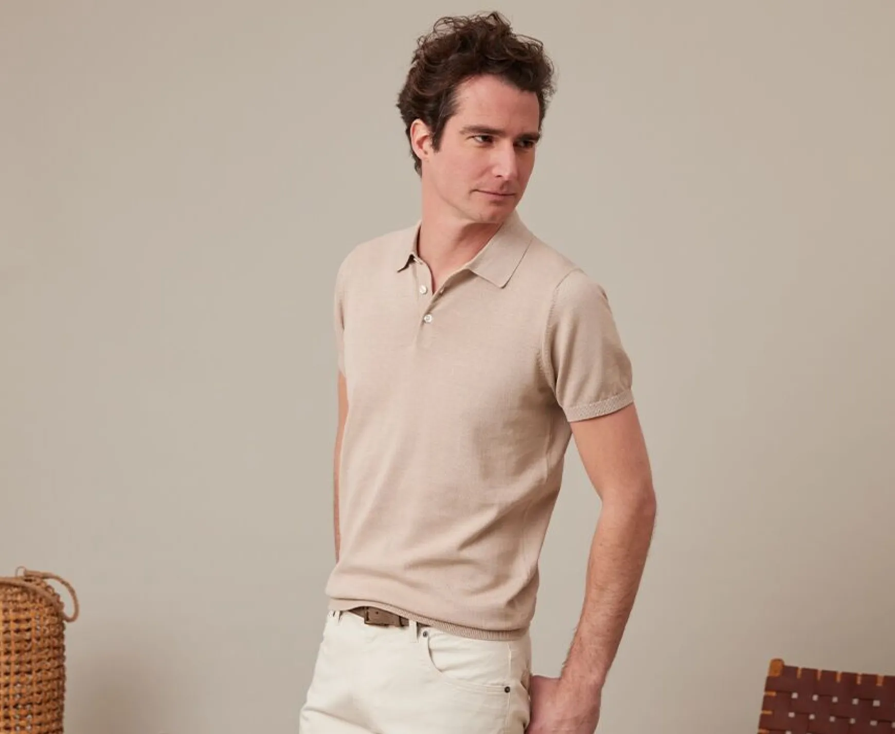 Bexley Adjusted Fit | Men'S Polo Shirt Braiden Beige