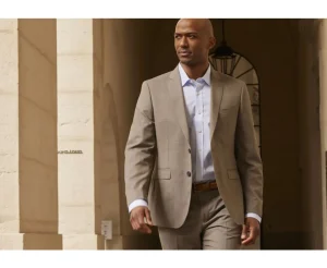 Bexley | Men'S Taupe Melange Suit Jacket Lazare Light Taupe Melange