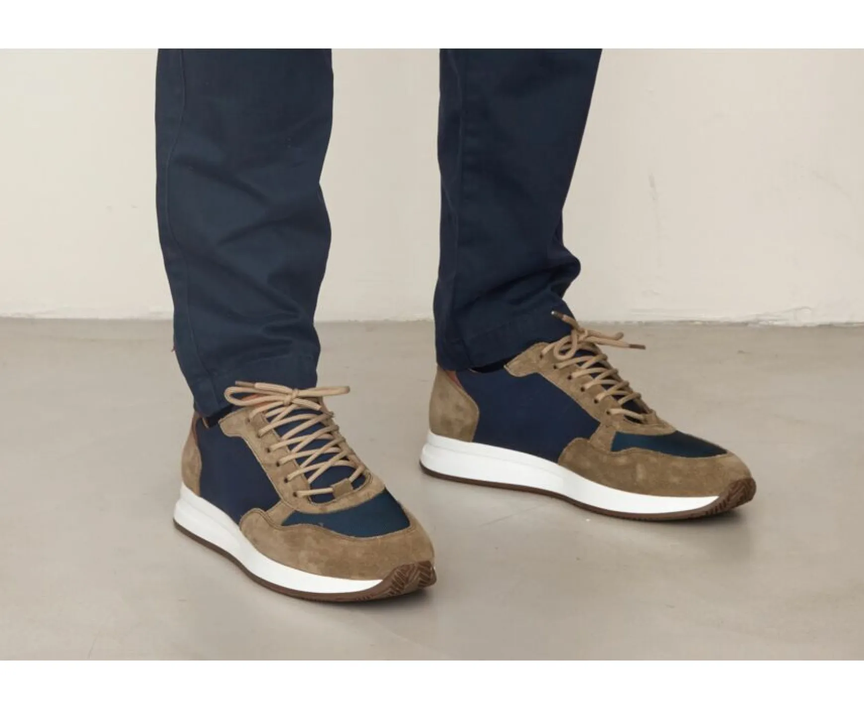 Bexley Trainers & Sneakers | Men'S Trainers Nirranda Khaki Suede And Navy