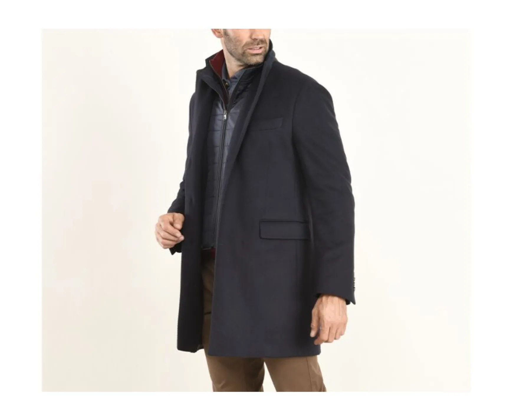 Bexley | Men'S Winter Cashmere Wool Coat Honore Ii Navy