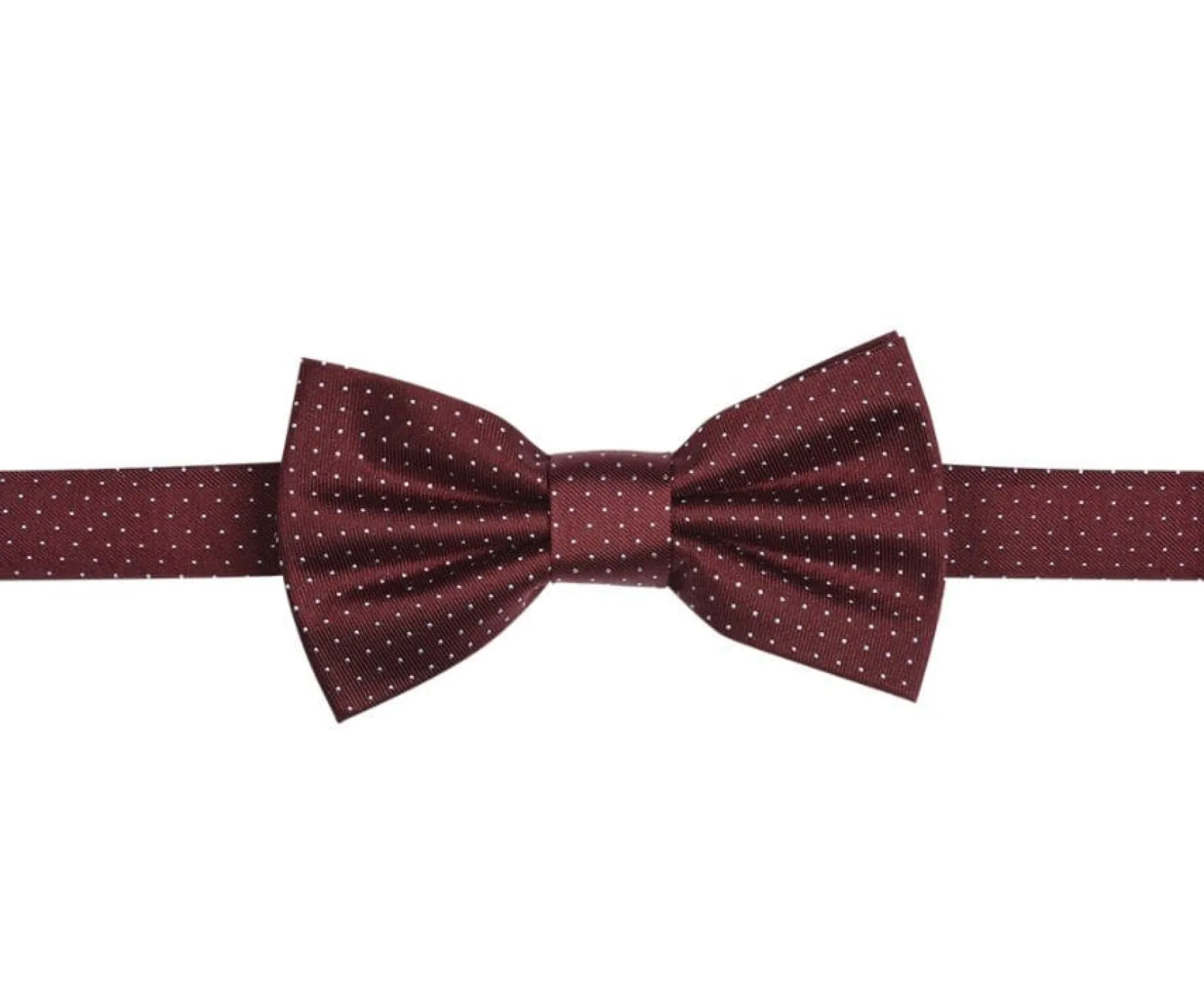 Bexley | Micro Polka Dots Silk Bow Tie Burgundy And Sky Blue