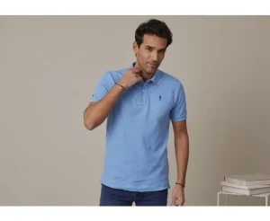 Bexley Adjusted Fit | Middle Blue Men'S Polo Shirt Andy Ii Blue Means
