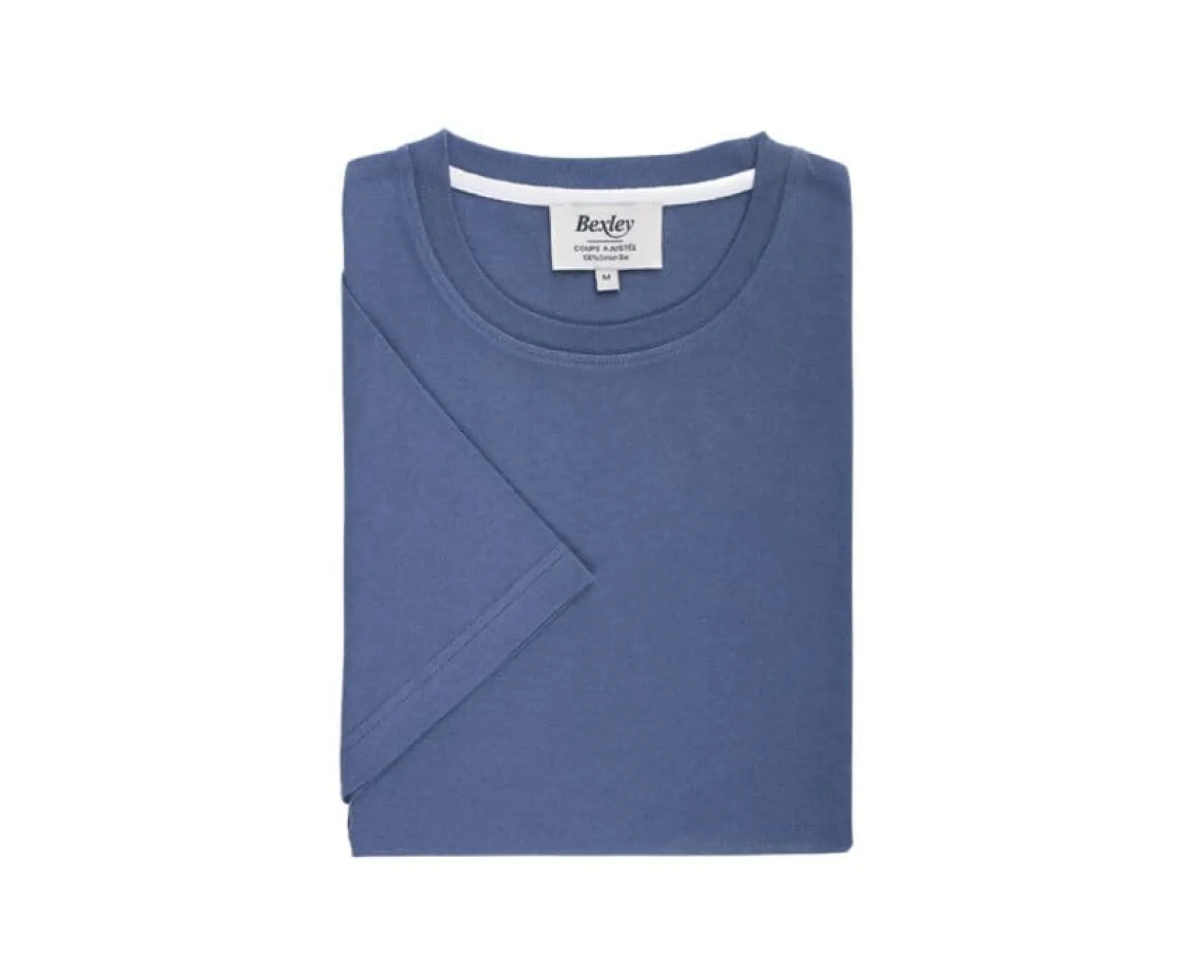 Bexley | Organic Cotton Plain T-Shirt Edgar Iii Grey Blue