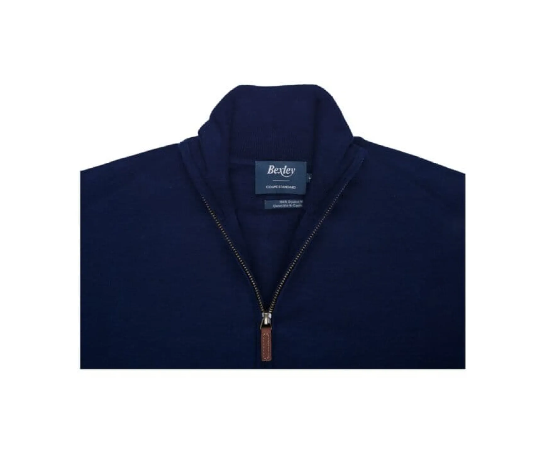 Bexley | Organic Cotton/Cashmere Full Zip Sweater Vladis Navy