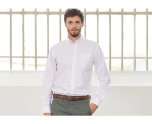 Bexley | Oxford Shirt With Chest Pocket - American Collar Harold White