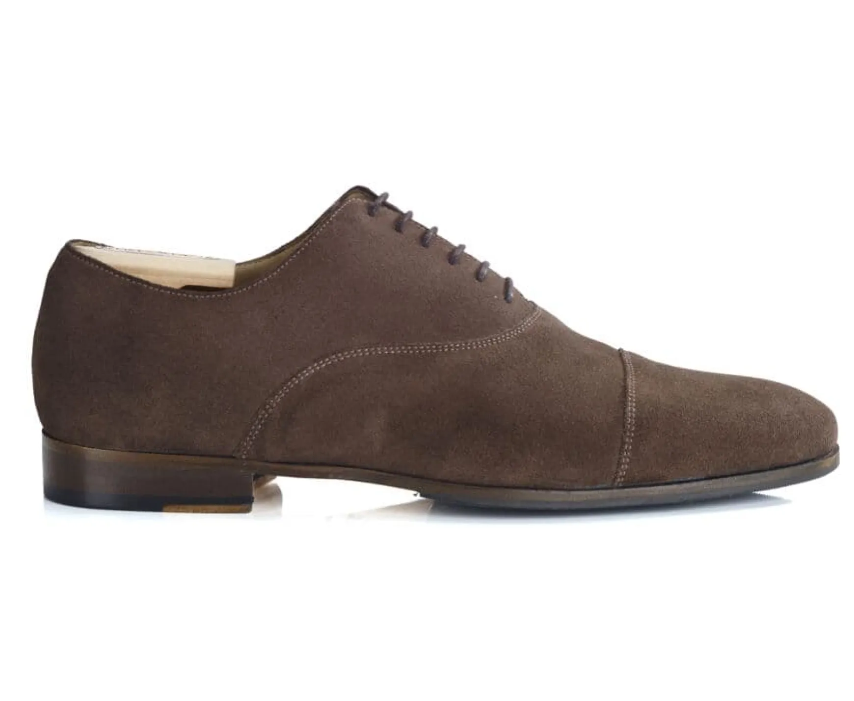 Bexley Oxford Shoes | Oxford Shoes - Leather Outsole & Rubber Pad - Lennox Patin | Dark Taupe Suede