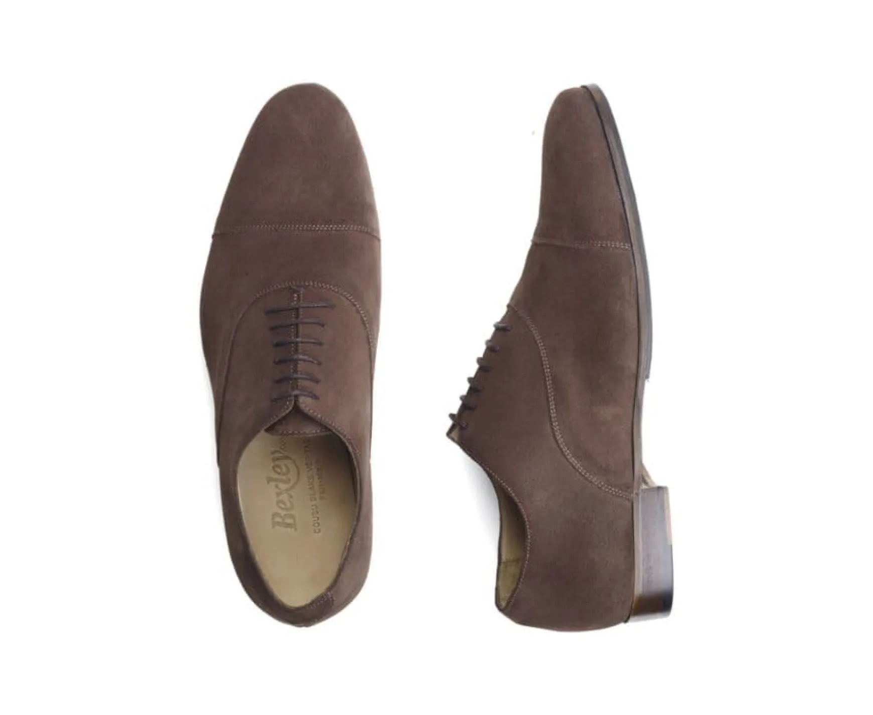 Bexley Oxford Shoes | Oxford Shoes - Leather Outsole & Rubber Pad - Lennox Patin | Dark Taupe Suede