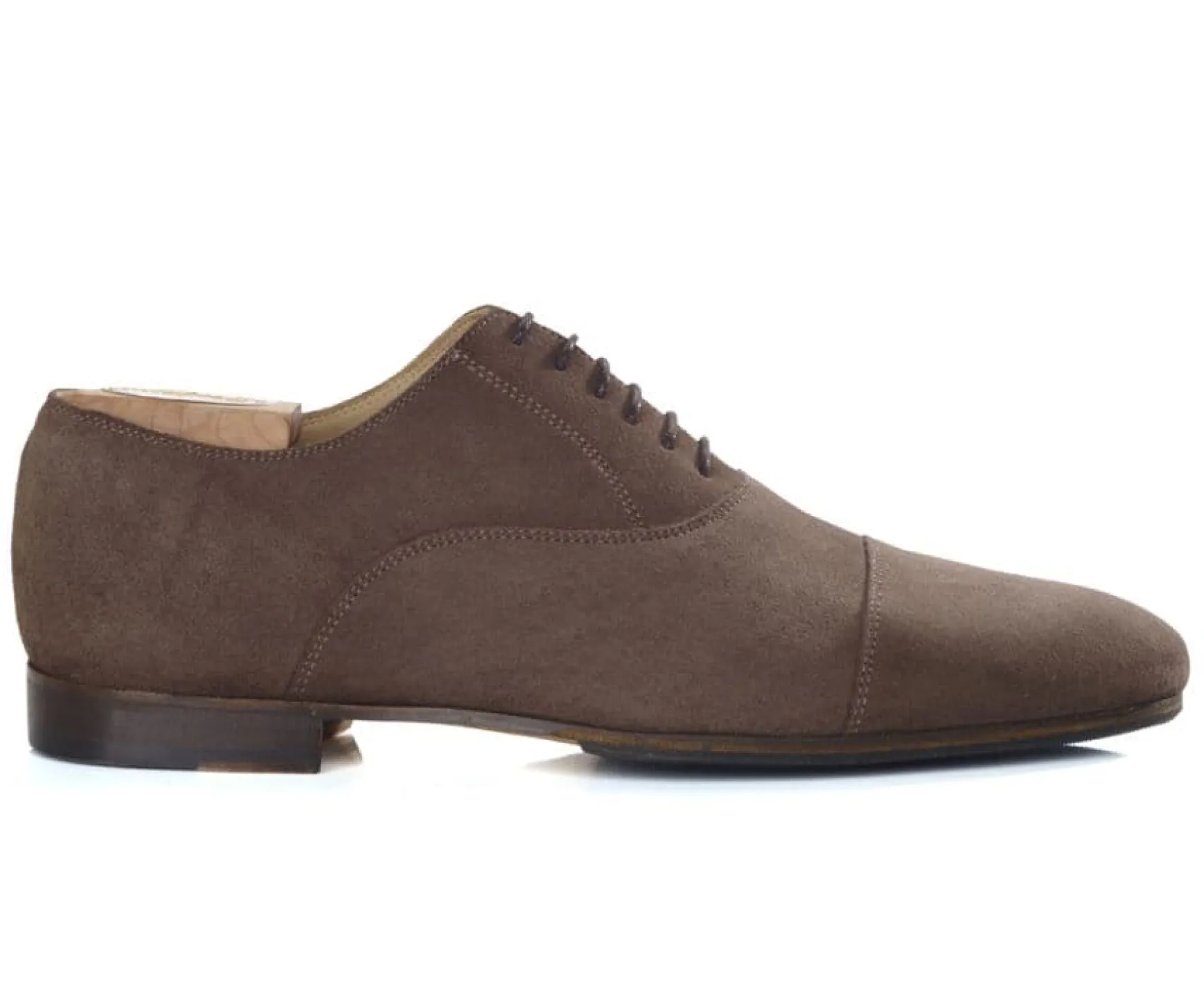 Bexley Oxford Shoes | Oxford Shoes - Leather Outsole & Rubber Pad - Lennox Patin | Dark Taupe Suede