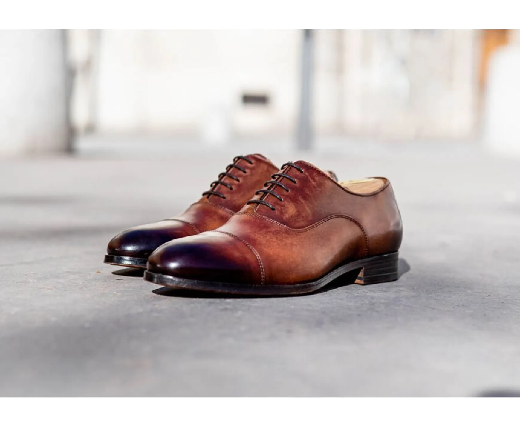 Bexley Comfort Shoes | Oxford Shoes - Leather Outsole Rickford Patina Cognac