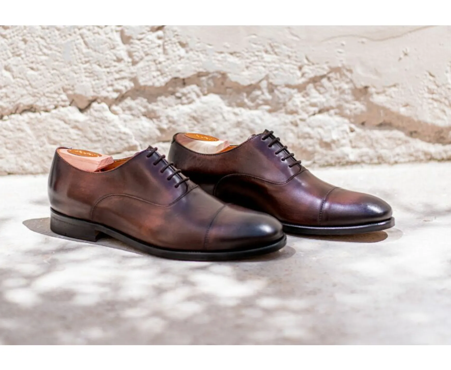 Bexley Comfort Shoes | Oxford Shoes - Leather Outsole Winford Patina Chocolate