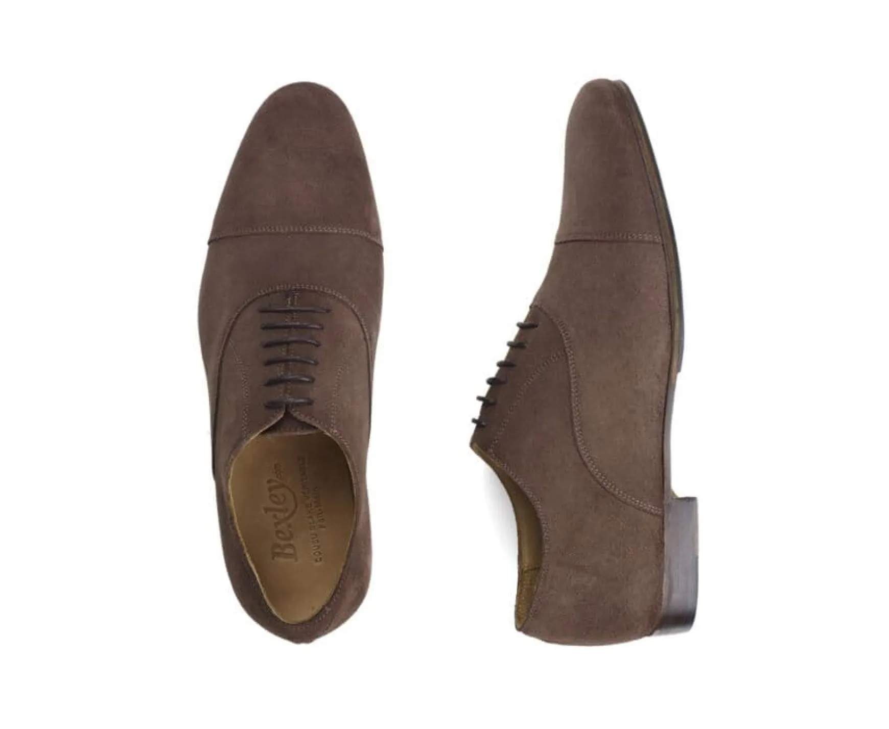 Bexley Oxford Shoes | Oxford Shoes - Leather Outsole & Rubber Pad - Lennox Patin | Dark Taupe Suede