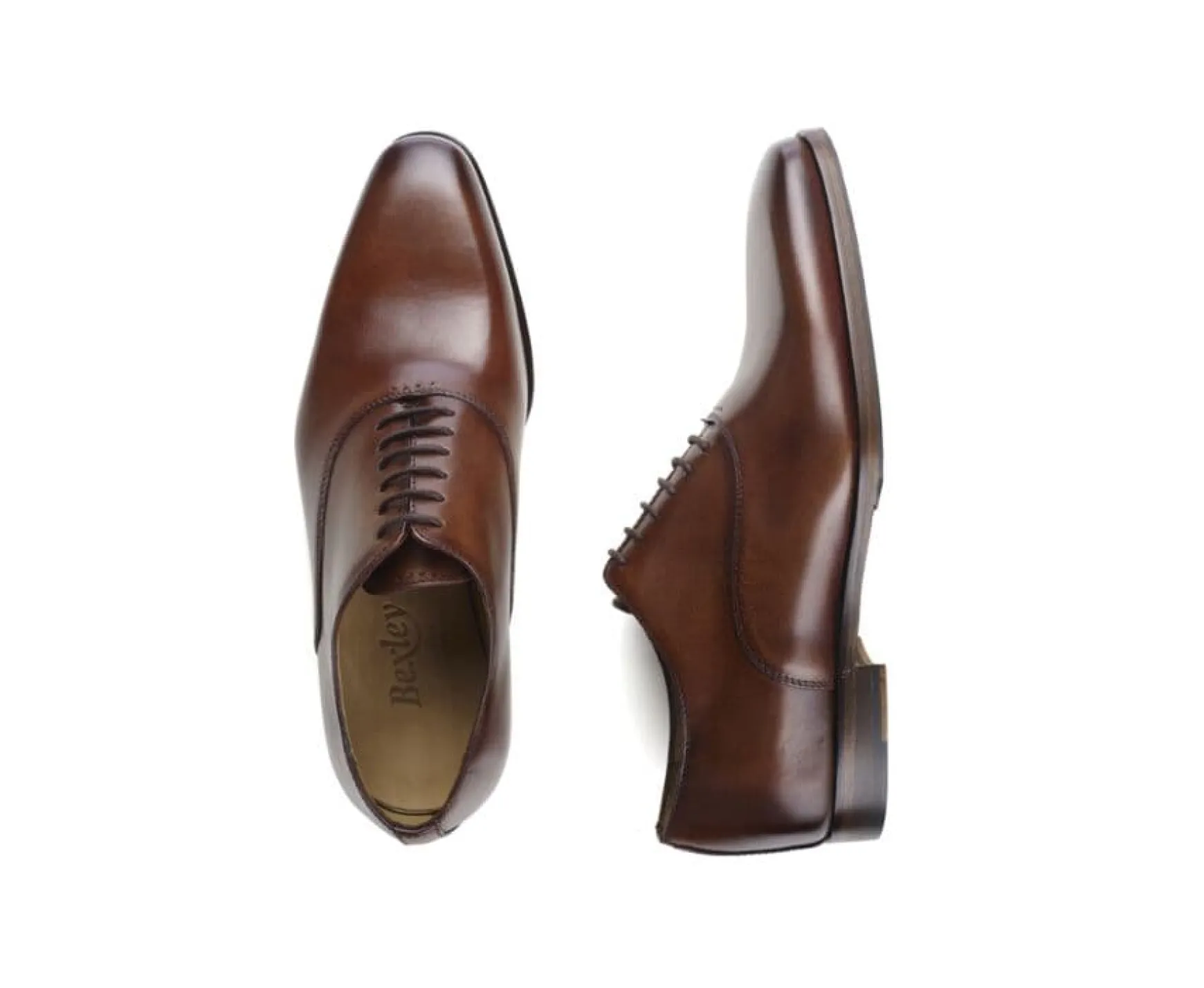 Bexley Oxford Shoes | Oxford Shoes - Rubber Pad - Tremezzo Patin | Patina Cognac