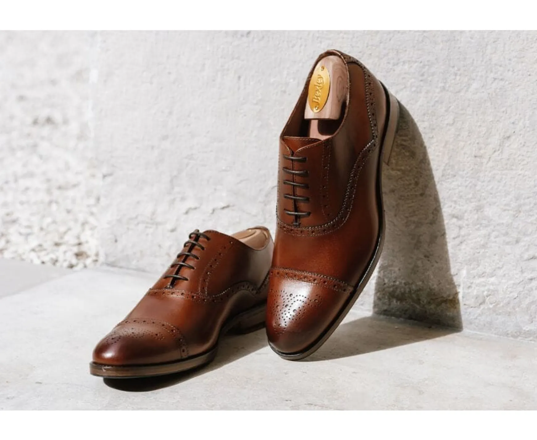 Bexley Oxford Shoes | Oxford Shoes - Rubber Pad Hilcott Patin Patina Cognac