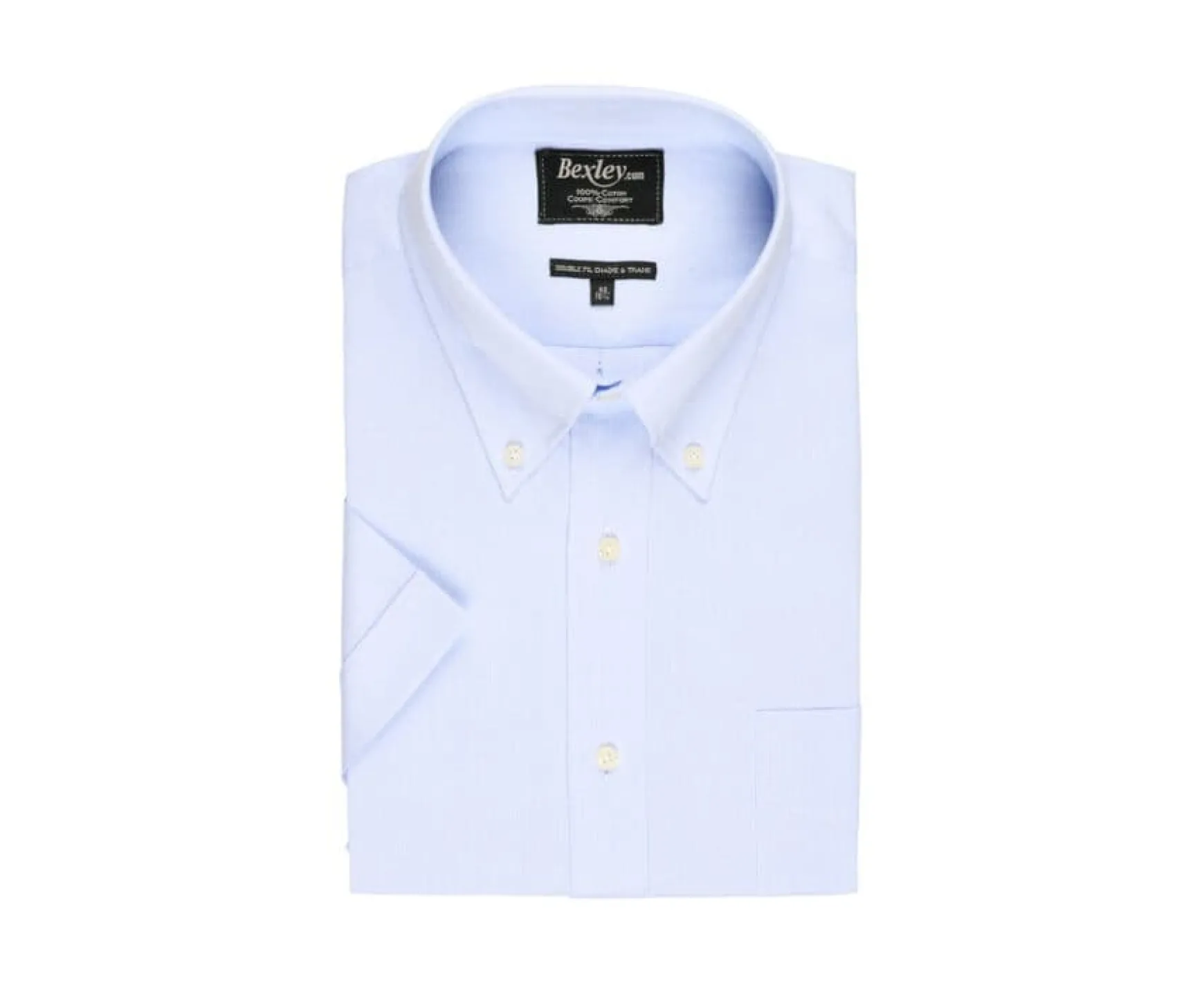 Bexley | Pale Blue Cotton Shirt - American Collar Patrick Mc White