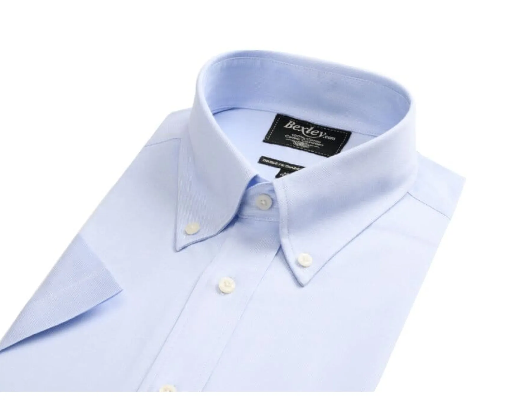 Bexley | Pale Blue Cotton Shirt - American Collar Patrick Mc White