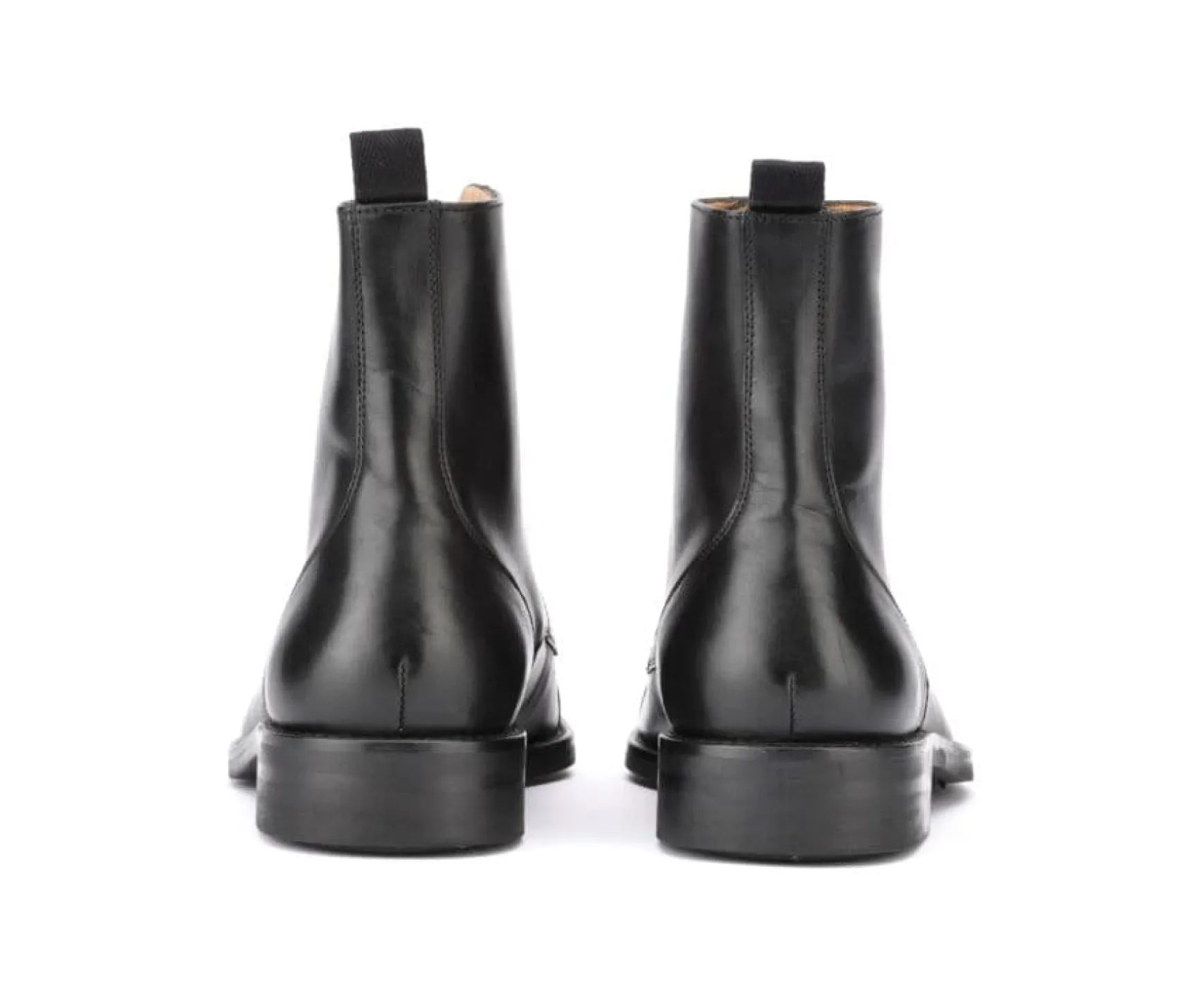 Bexley Comfort Shoes | Patina Black Lace-Up Boots Derby Enfield Ii Gomme City Black With Patine