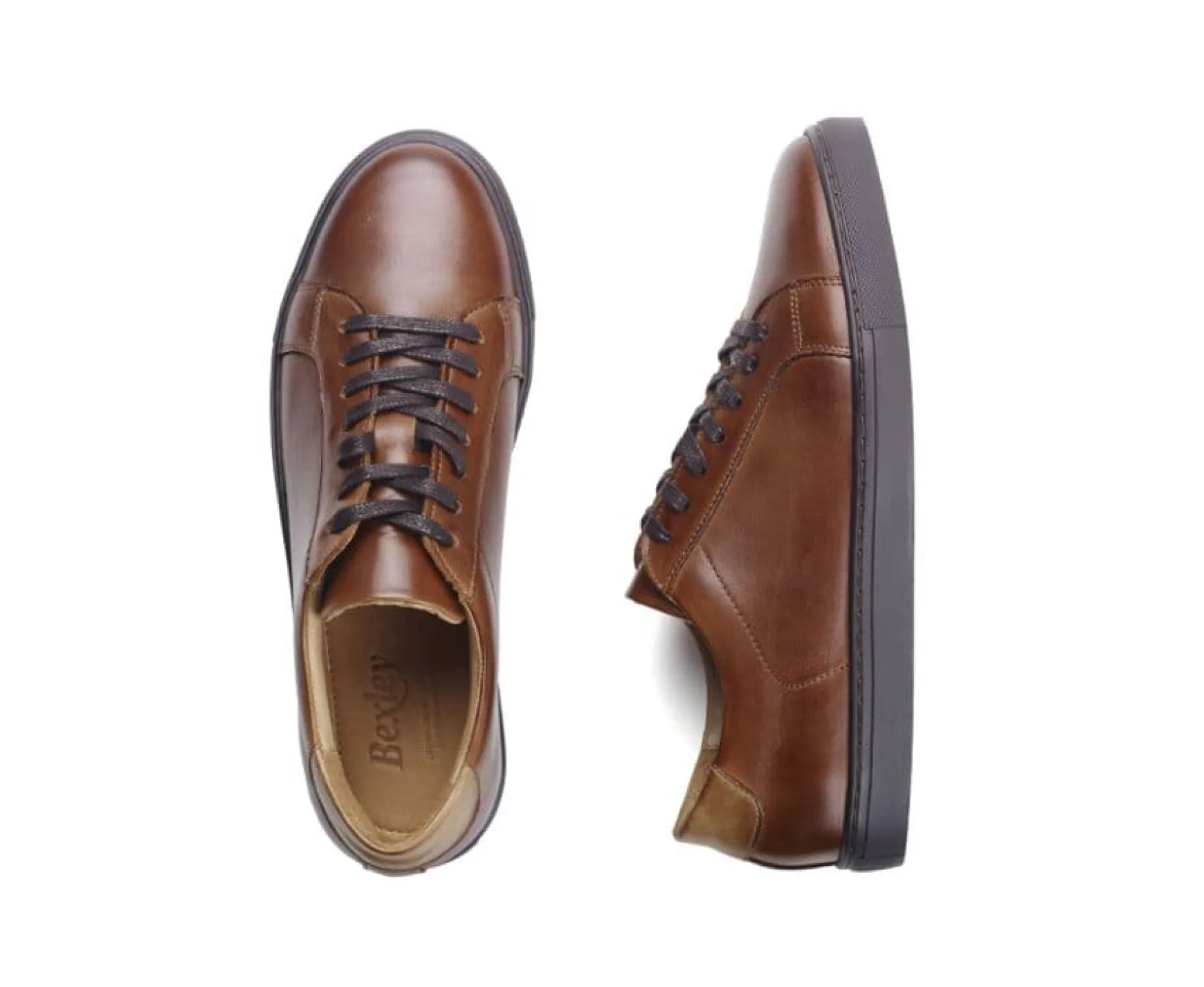 Bexley Trainers & Sneakers | Patina Chestnut Men'S Leather Trainers - Inglewood | Dark Chestnut