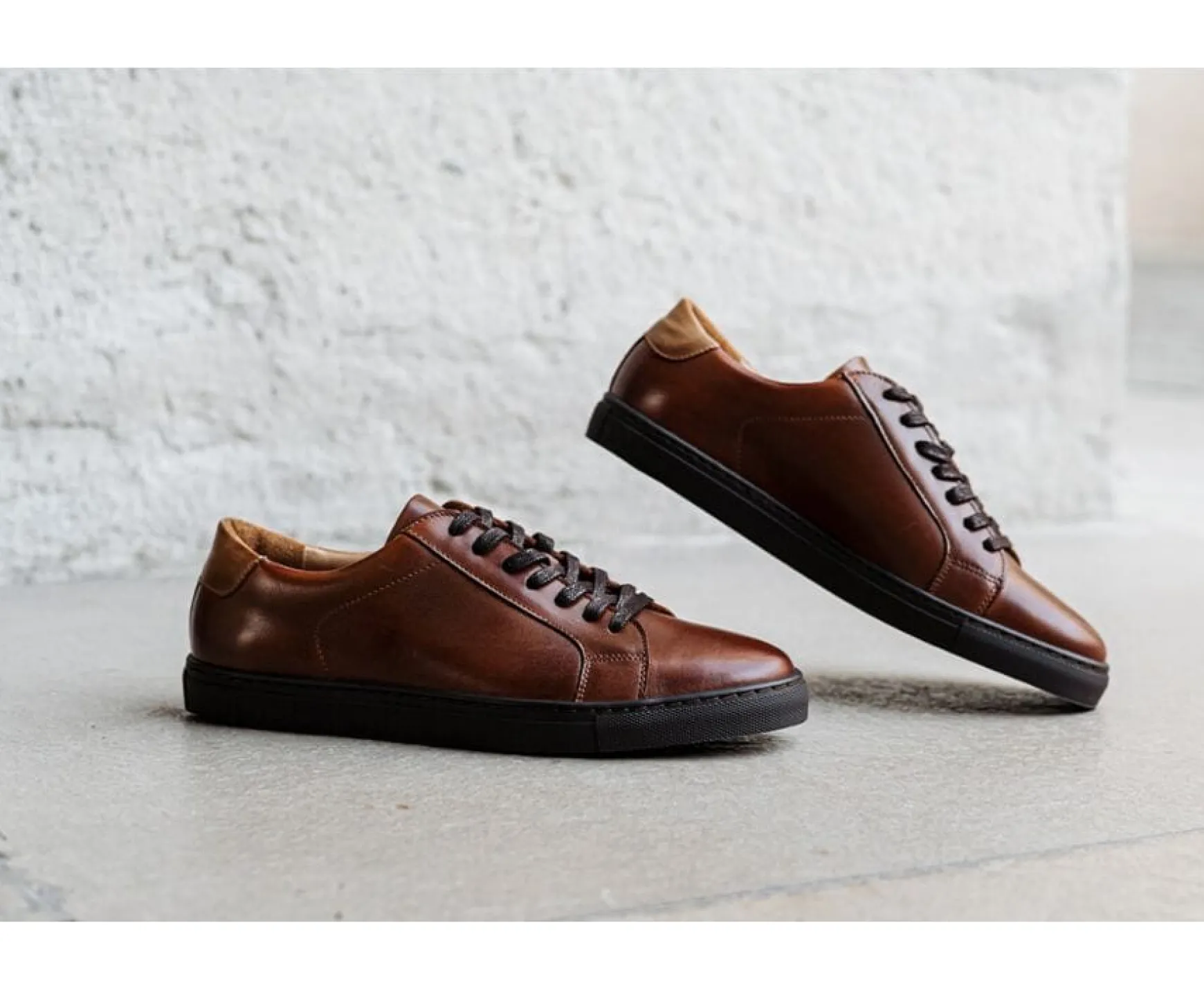Bexley Trainers & Sneakers | Patina Chestnut Men'S Leather Trainers - Inglewood | Dark Chestnut