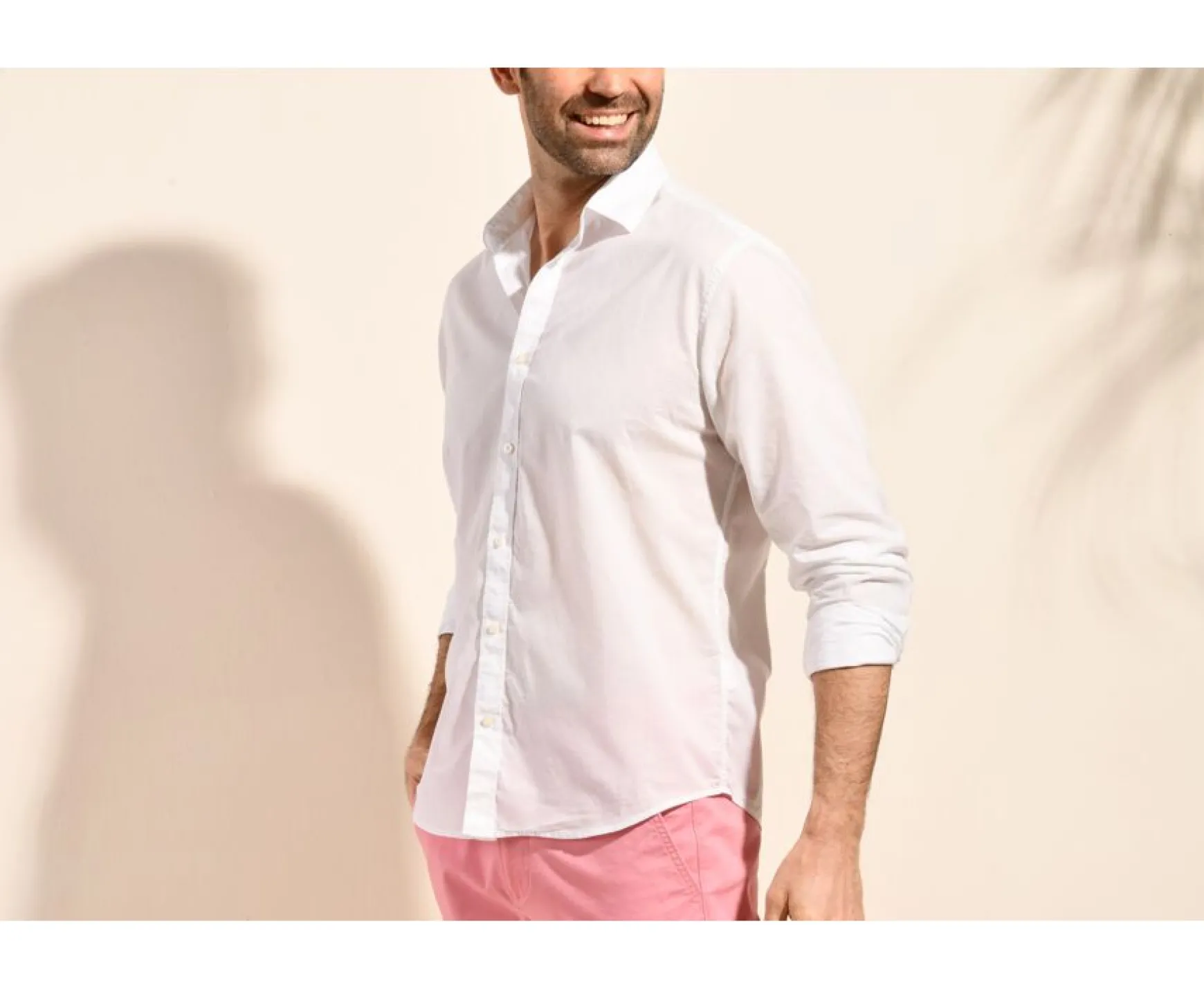 Bexley | Plain Cotton Linen Shirt Silbert White