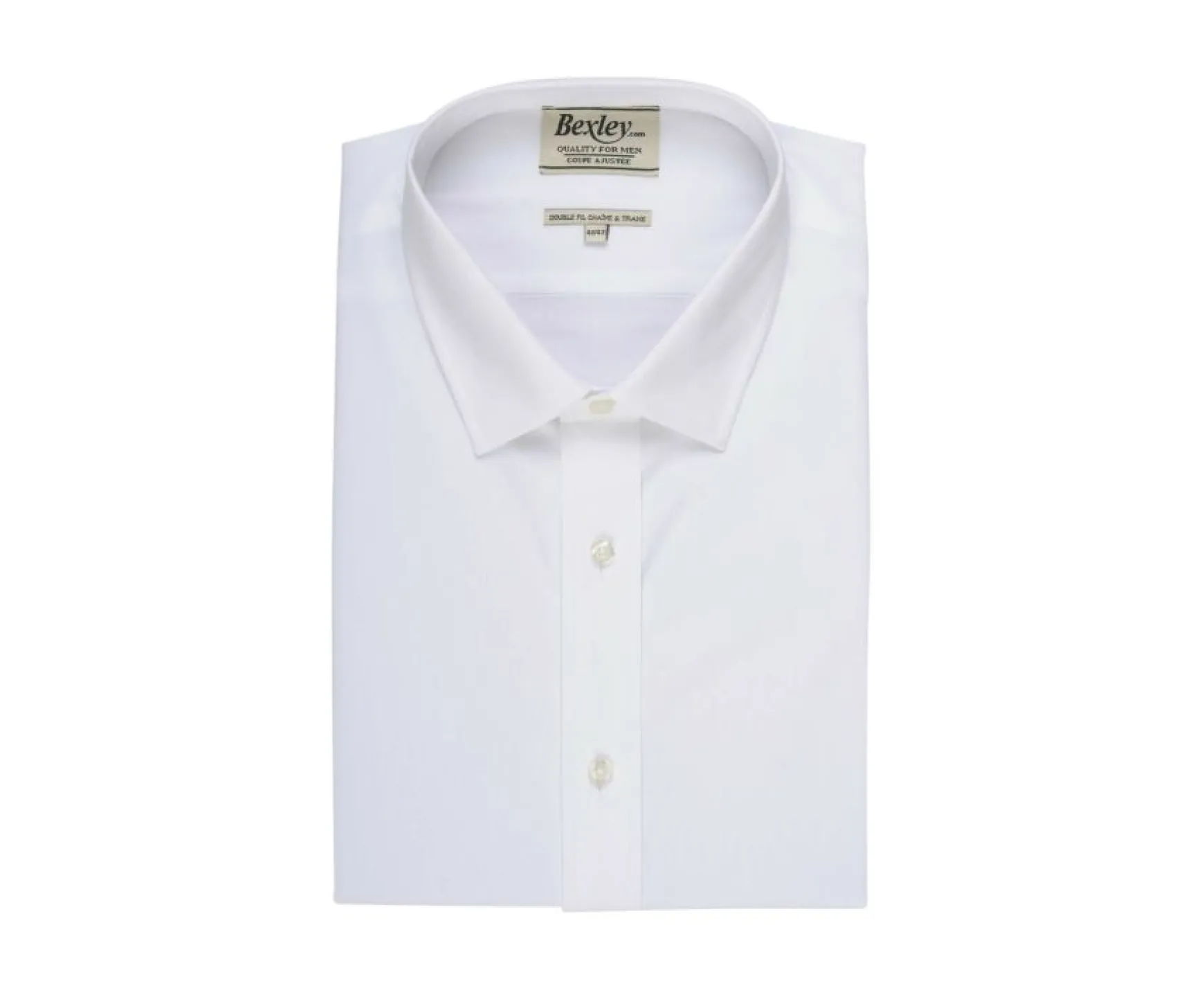 Bexley | Poplin Cotton Shirt - Straight Collar Louis White