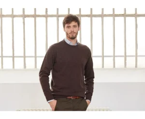 Bexley | Round-Neck Wool Jumper - Conan | Dark Chocolate