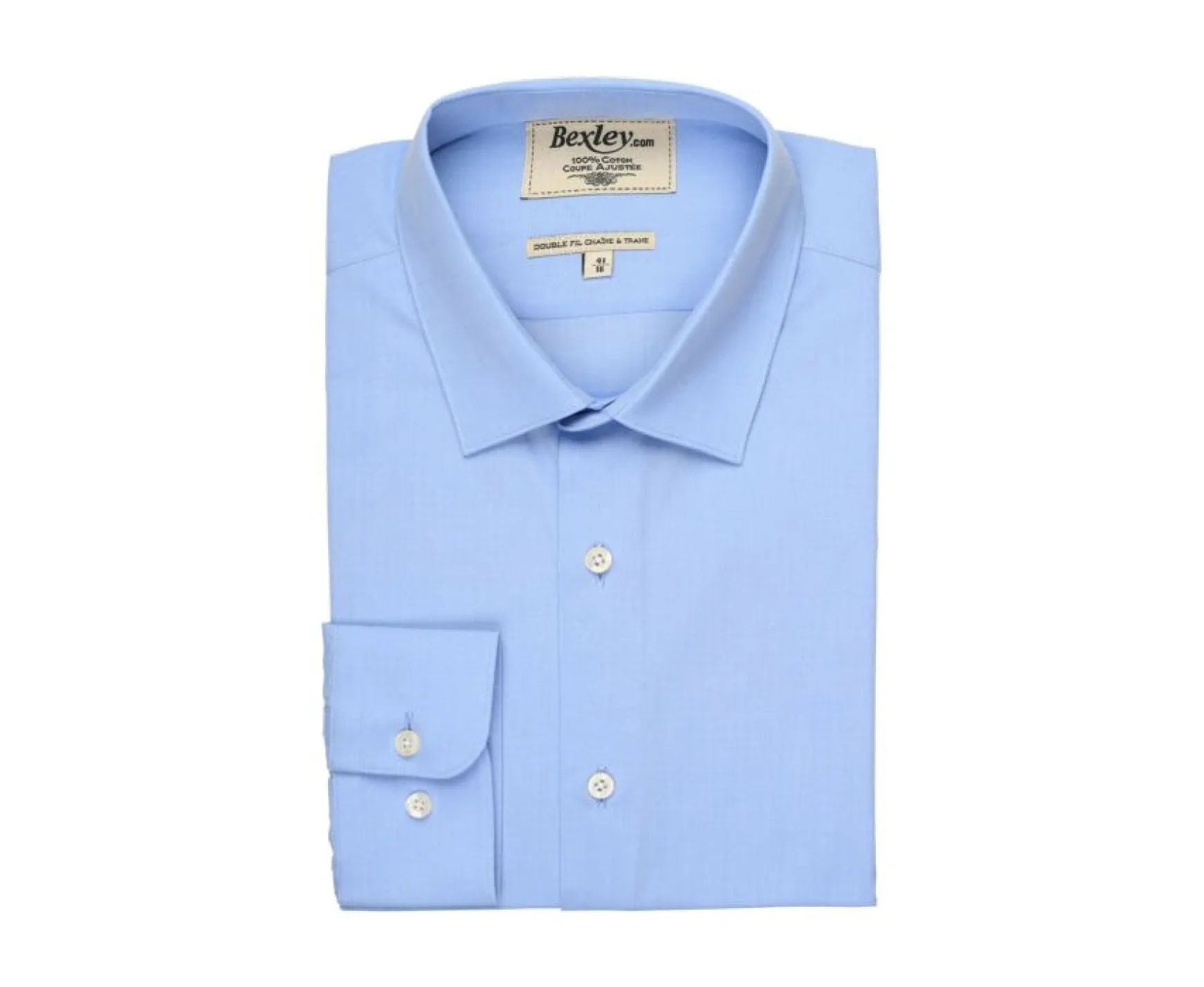 Bexley | Shirt 100% Cotton - Straight Collar Maxime Classic Blue
