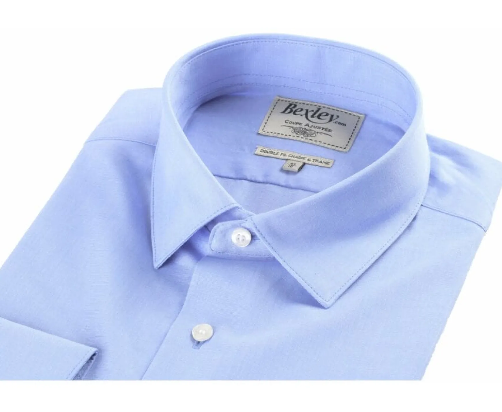Bexley | Shirt 100% Cotton - Straight Collar Maxime Classic Blue