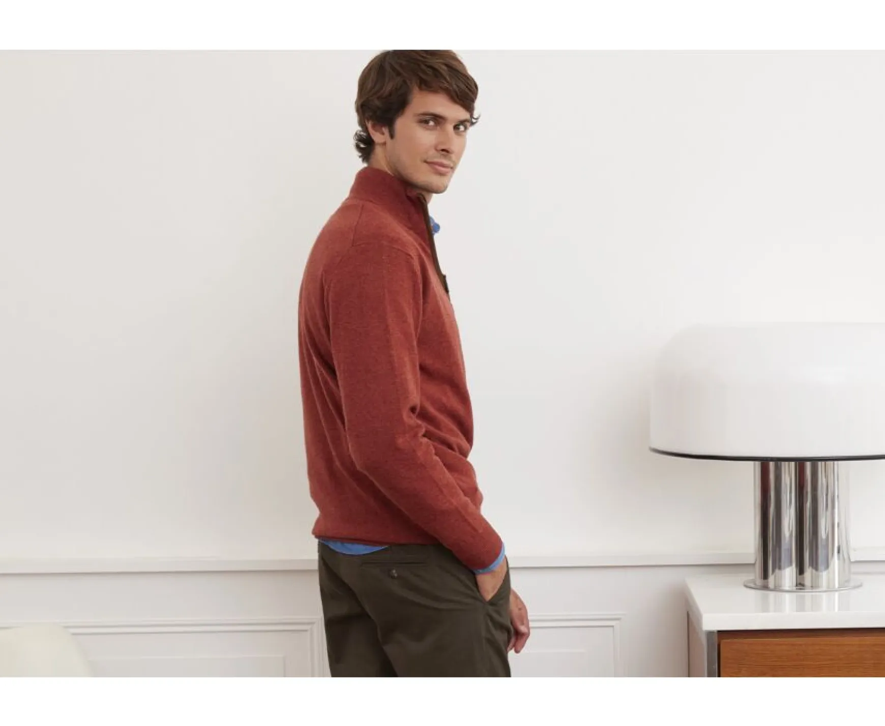 Bexley | Spice Melange Half-Zip Wool Jumper Keithy Melange Spice