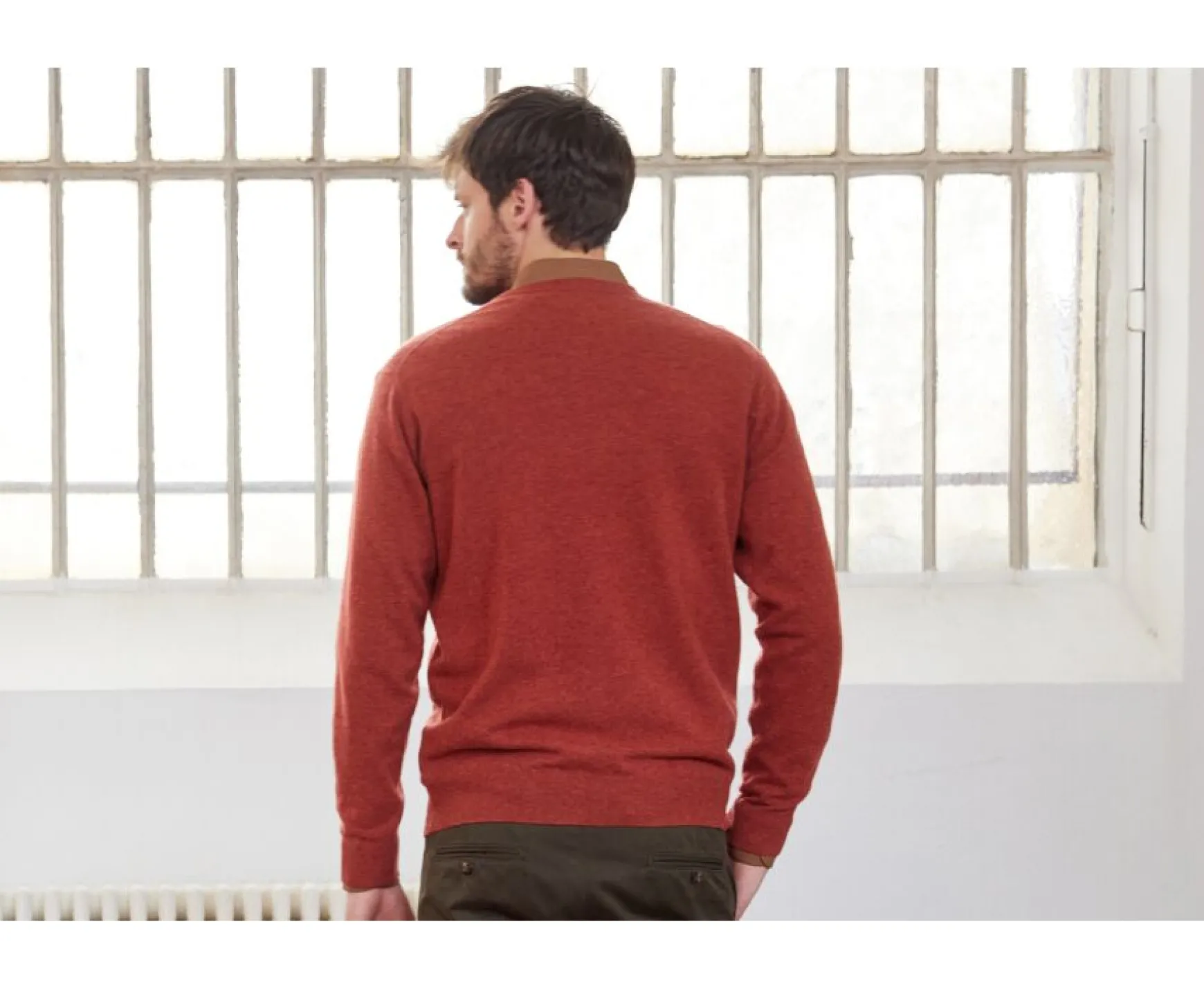 Bexley | Spice Melange Round-Neck Wool Jumper - Conan | Melange Spice
