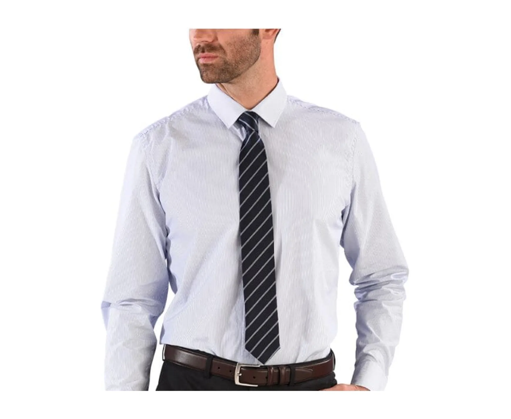 Bexley | Striped Silk Tie Navy And Sky Blue