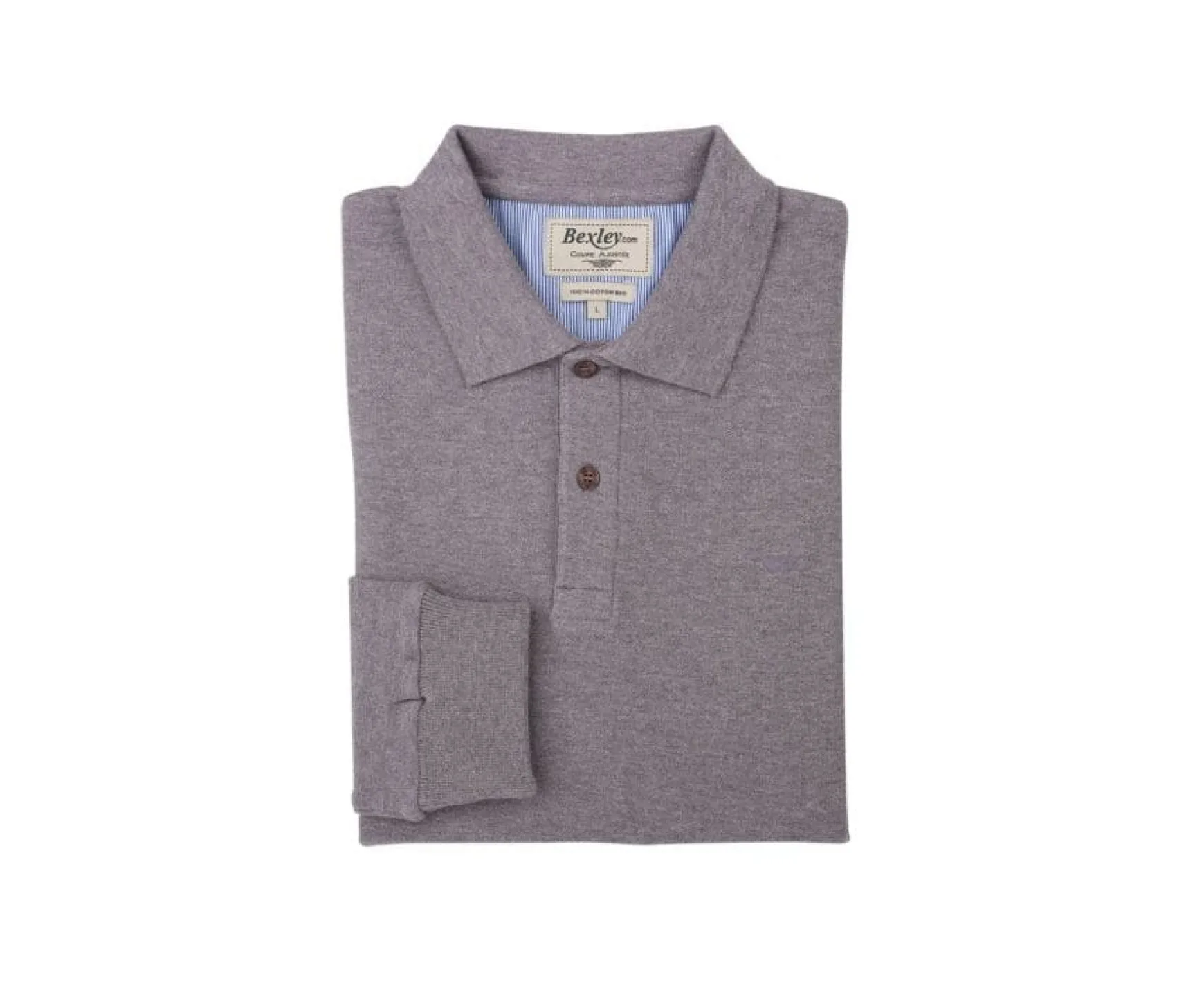 Bexley Long Sleeves Polo Shirts | Taupe Melange Men'S Long Sleeve Polo Shirt Andy Ii Ml Light Taupe Melange