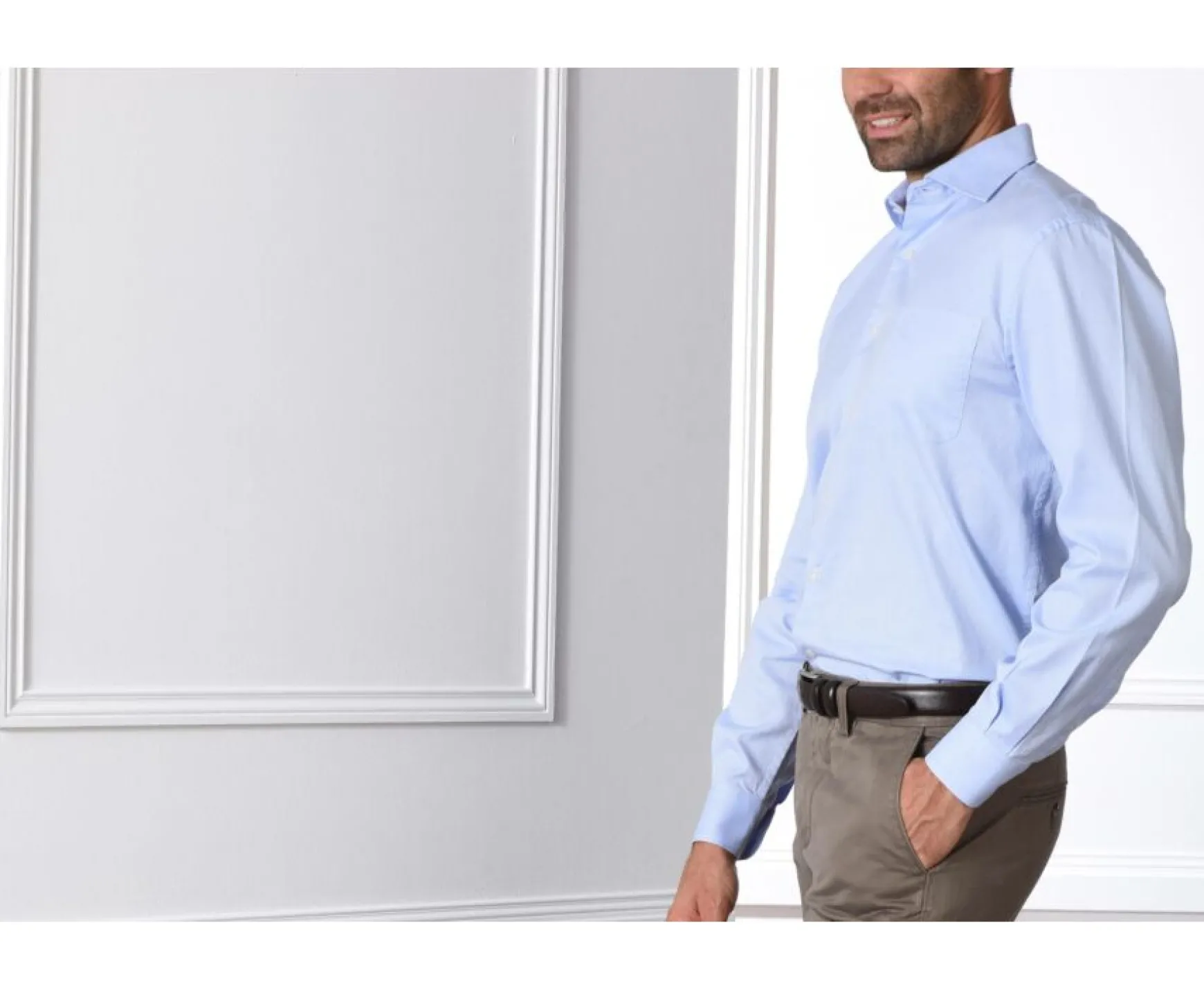 Bexley | Twill Cotton Shirt - French Collar Claudio Blue