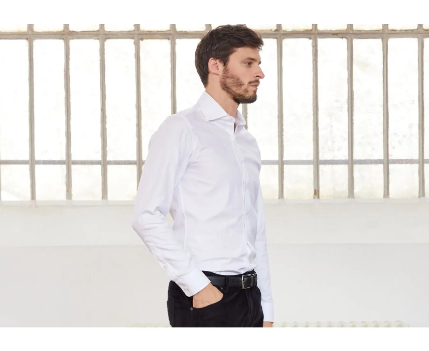 Bexley | Two Ply Plain Oxford Shirt Ottavio White