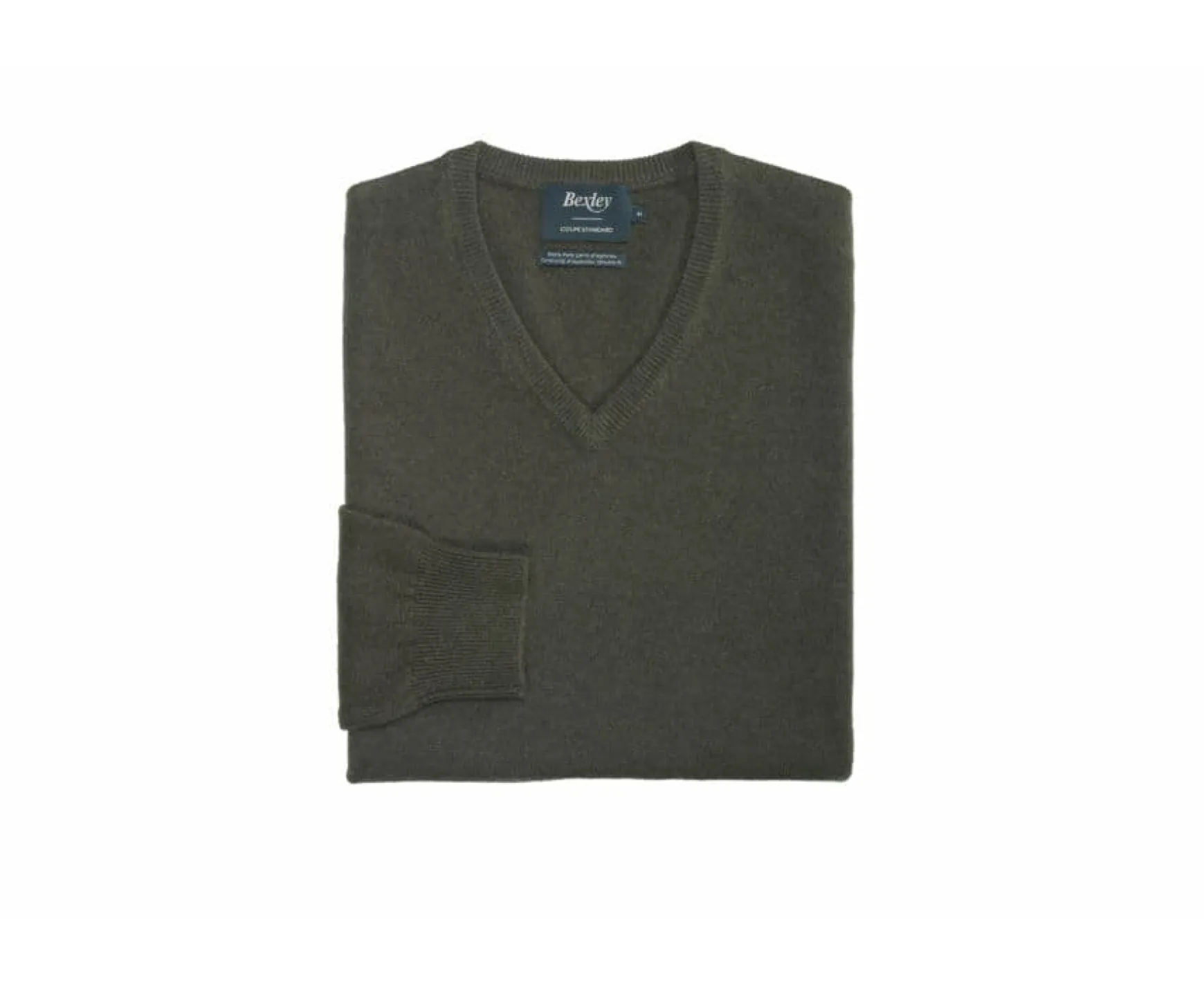 Bexley | V-Neck Wool Jumper Elian Green