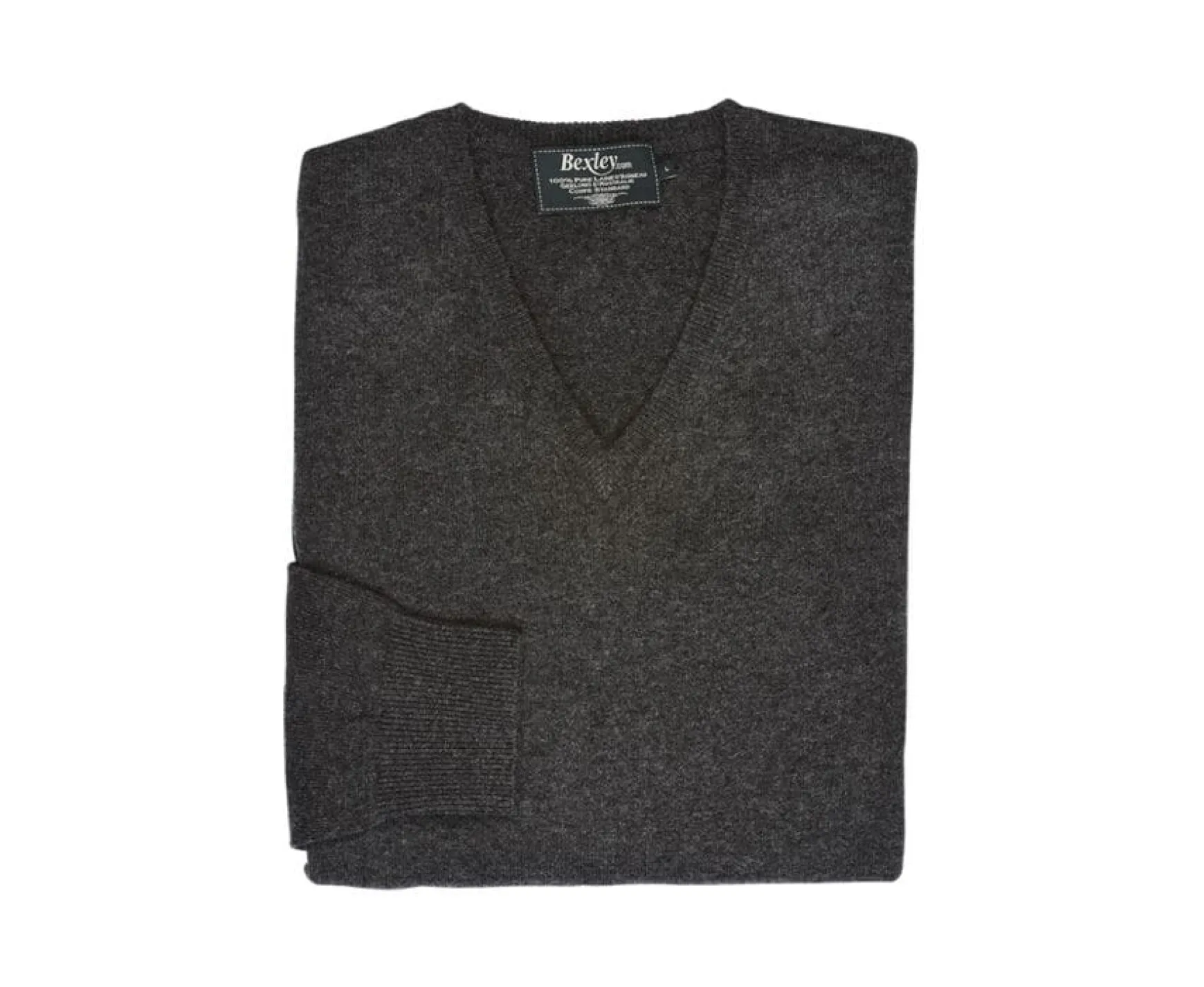 Bexley | V-Neck Wool Jumper Elian Grey Anthracite