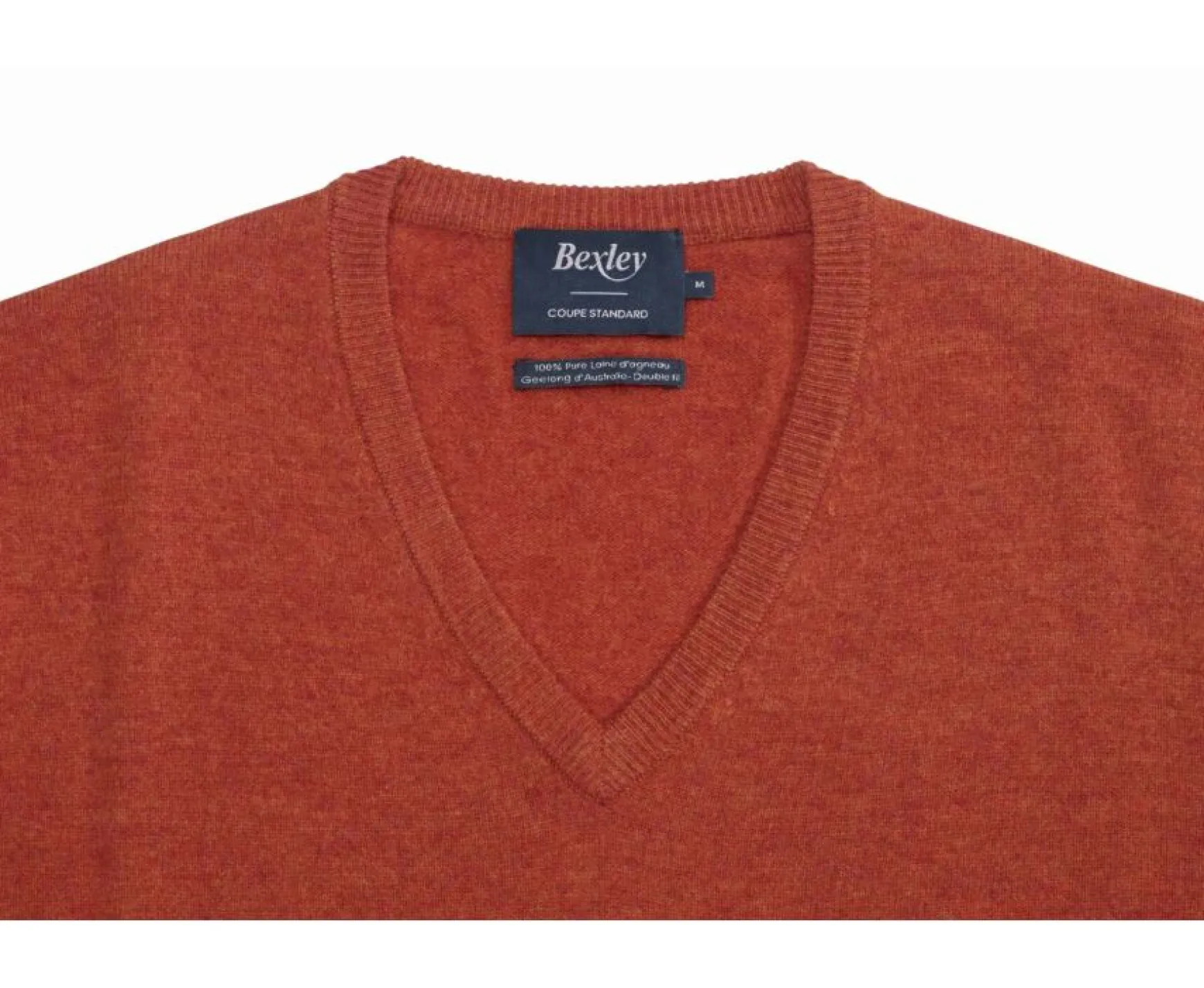 Bexley | V-Neck Wool Jumper Elian Amber Red