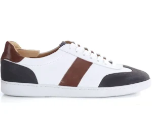 Bexley Trainers & Sneakers | White And Liquorice Men'S Leather Trainers - Moyarra | Cuir Blanc Et Reglisse