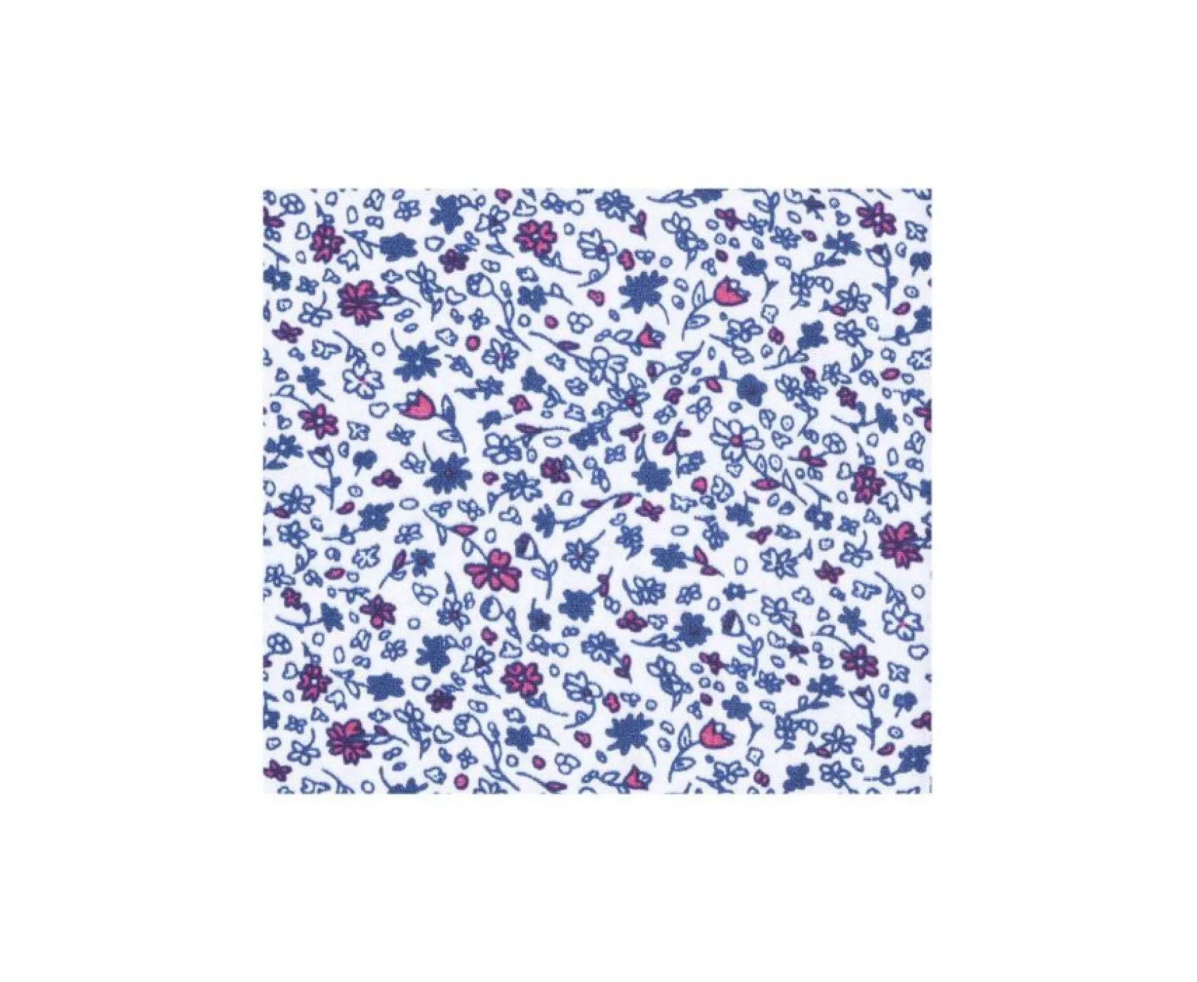 Bexley | White Cotton Shirt Printed Flowers Theobert Blue And Pink