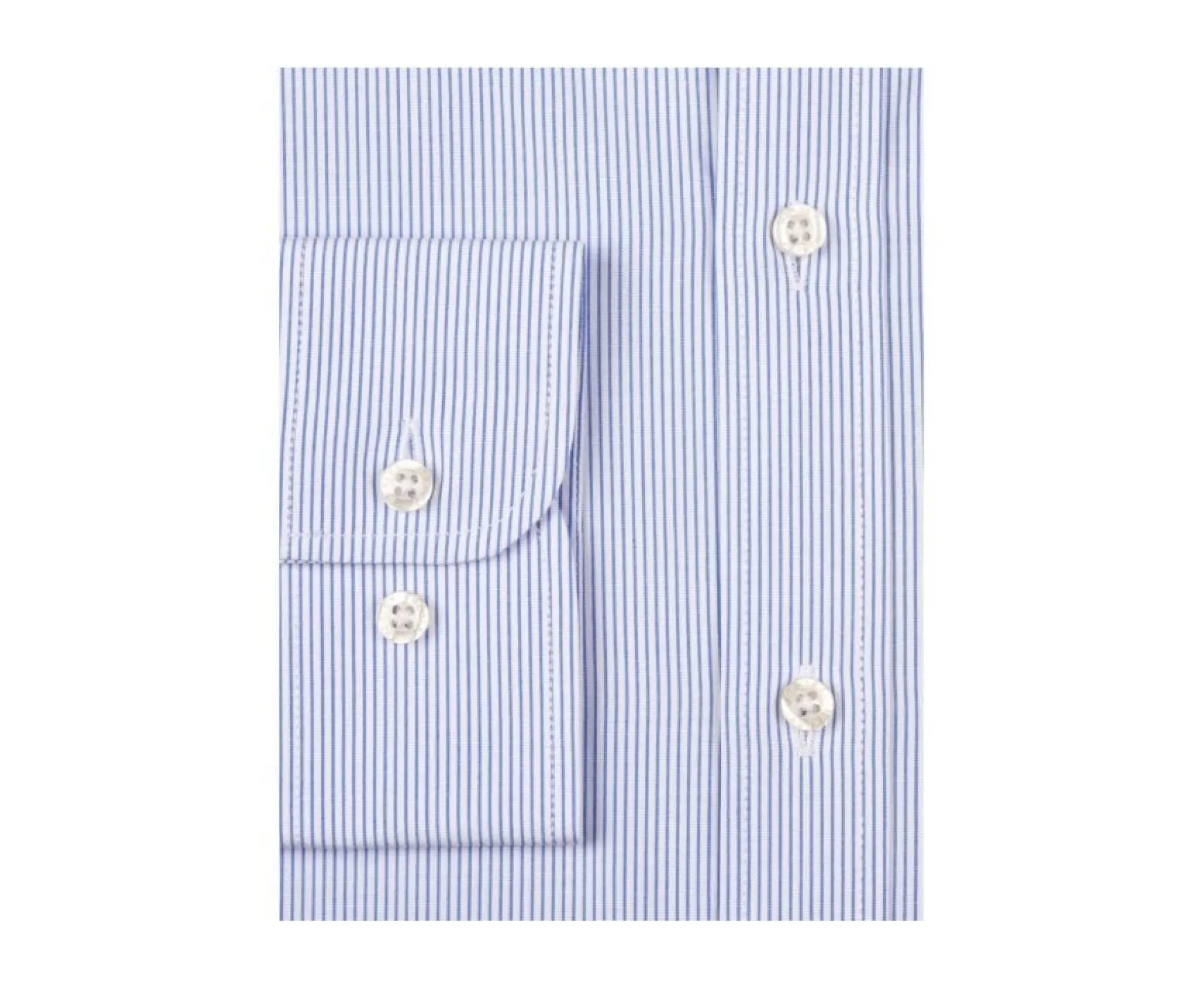 Bexley | White Cotton Shirt With Blue Stripes Clement Blue And White