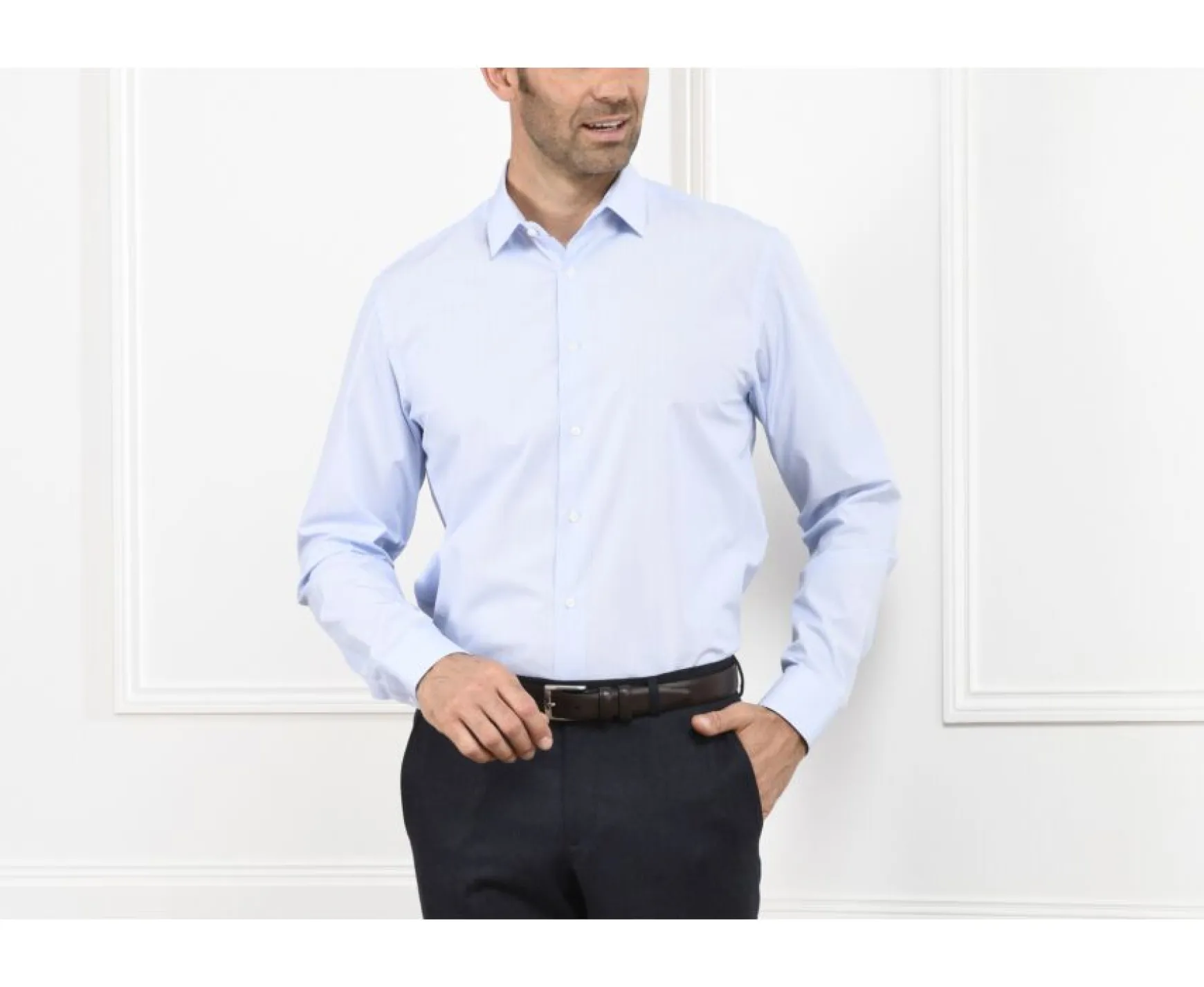 Bexley | White Shirt With Blue Stripes Anselme Blue And White