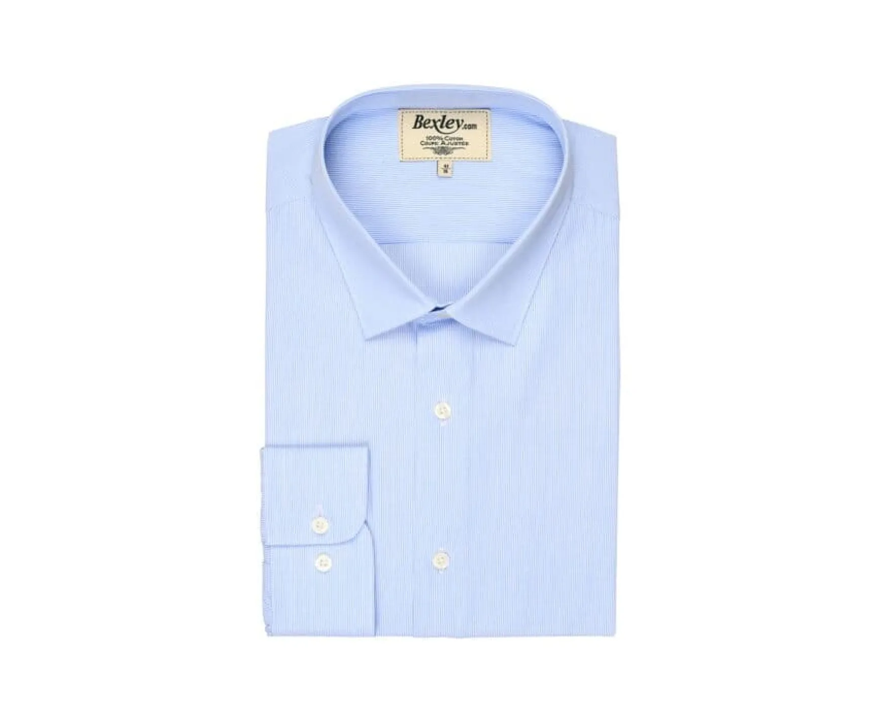 Bexley | White Shirt With Blue Stripes Anselme Blue And White