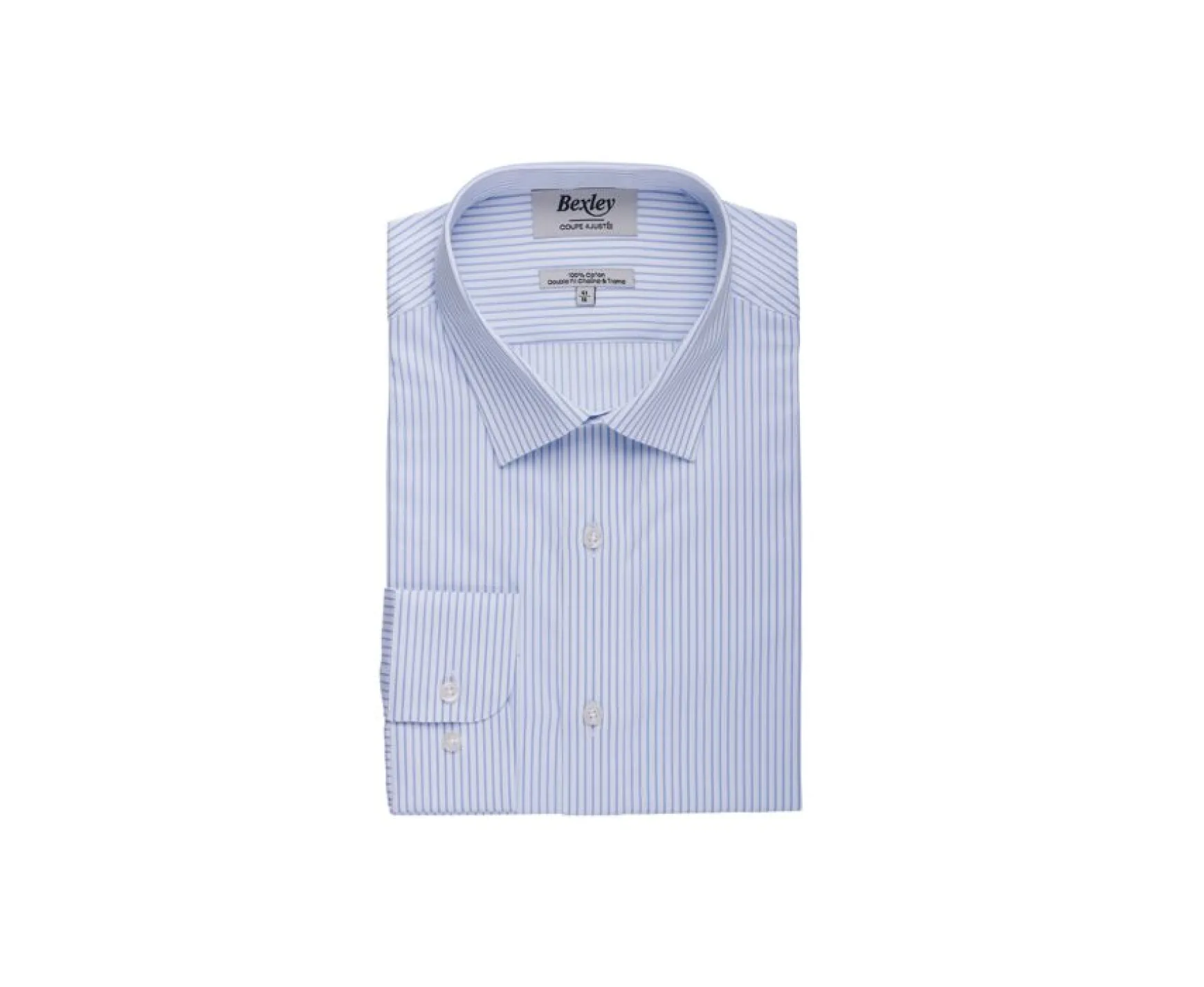 Bexley | White Shirt With Light Blue Stripes - Geoffroy | Light Blue And White