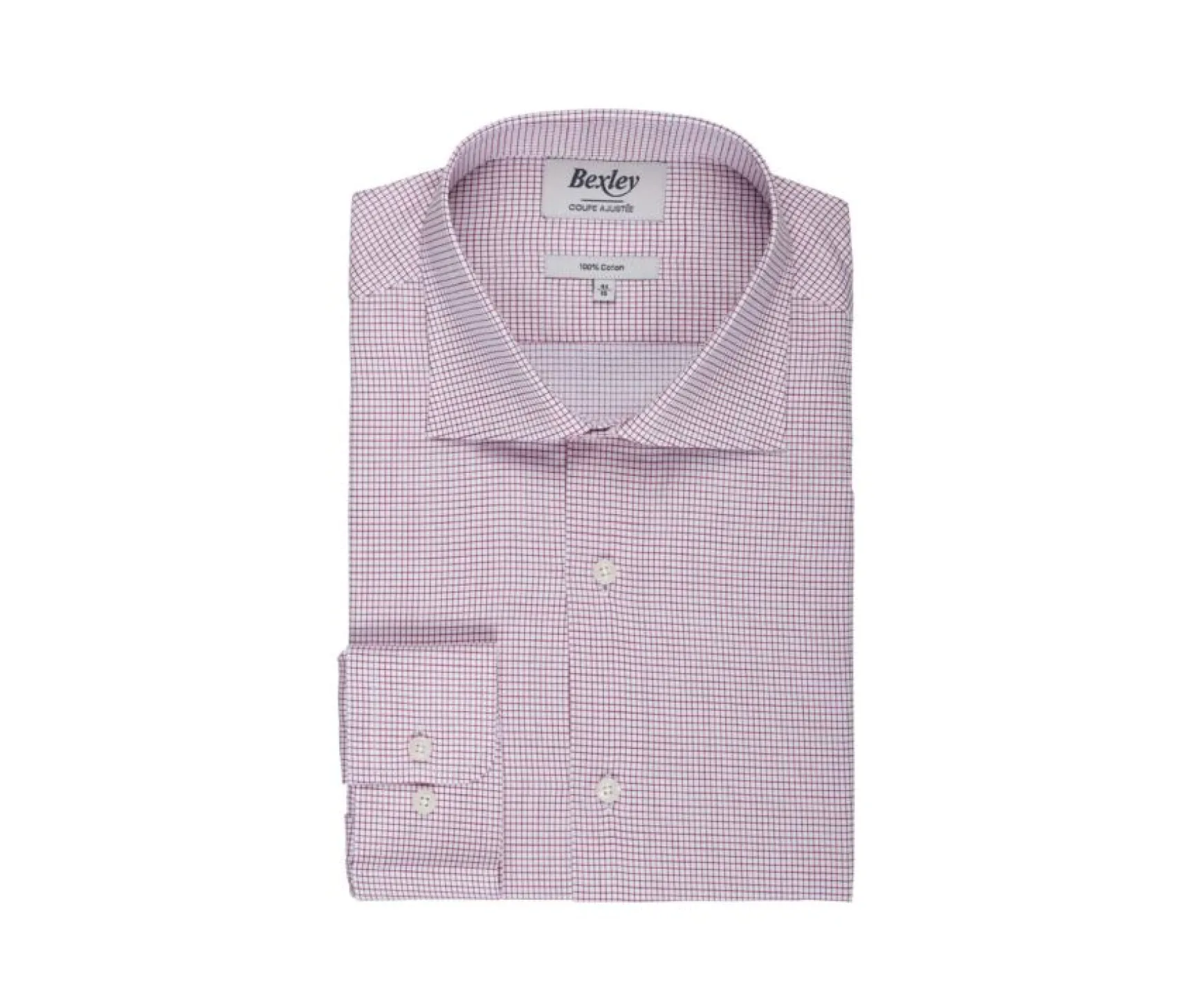 Bexley | White Shirt With Red Thin Checks Salvatore White And Red