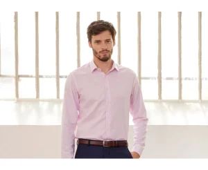 Bexley | White With Light Pink Check Men'S Twill Shirt - Martinien | White And Light Pink