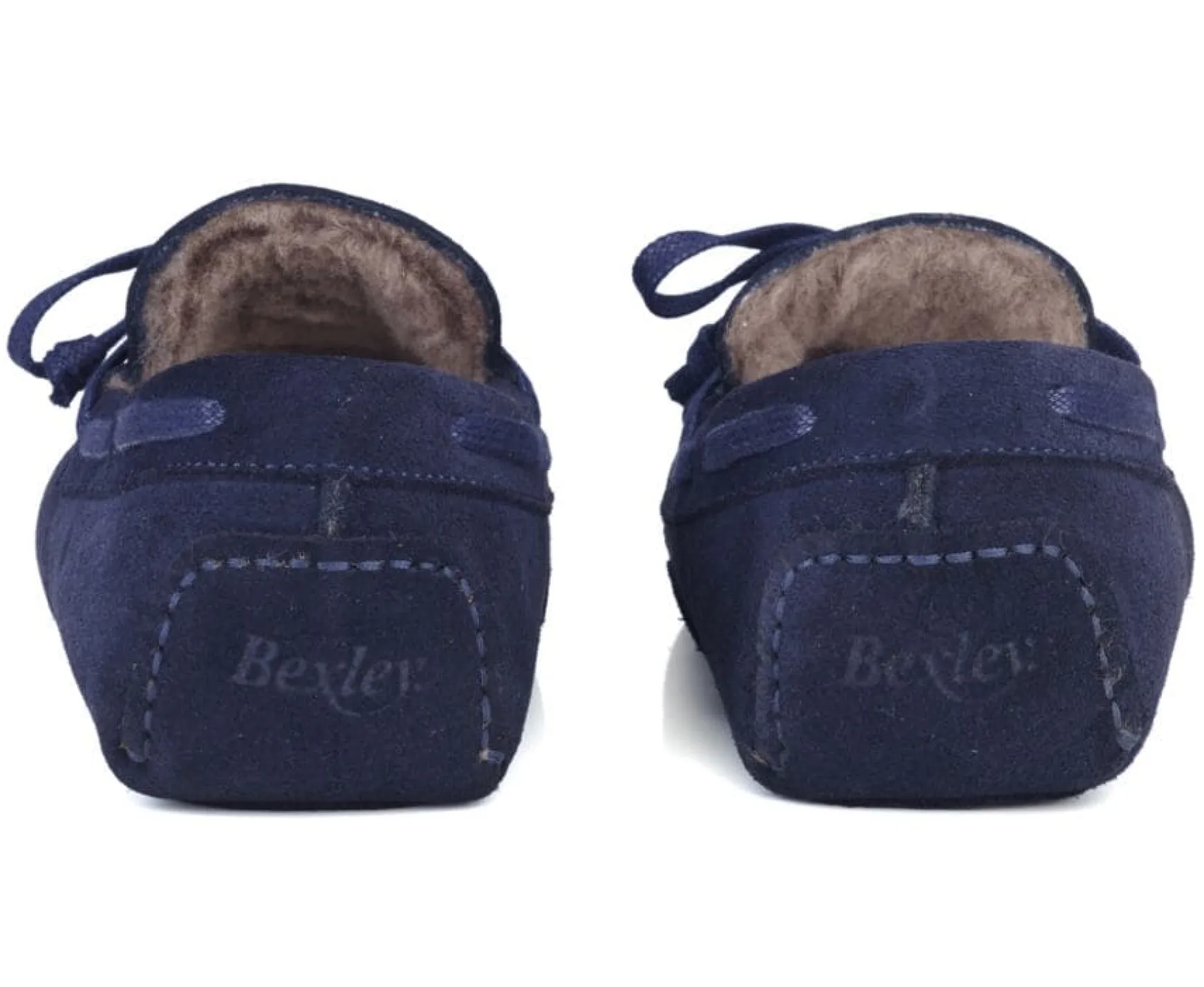 Bexley | Wool Lining Moccasin Slippers Navy Suede