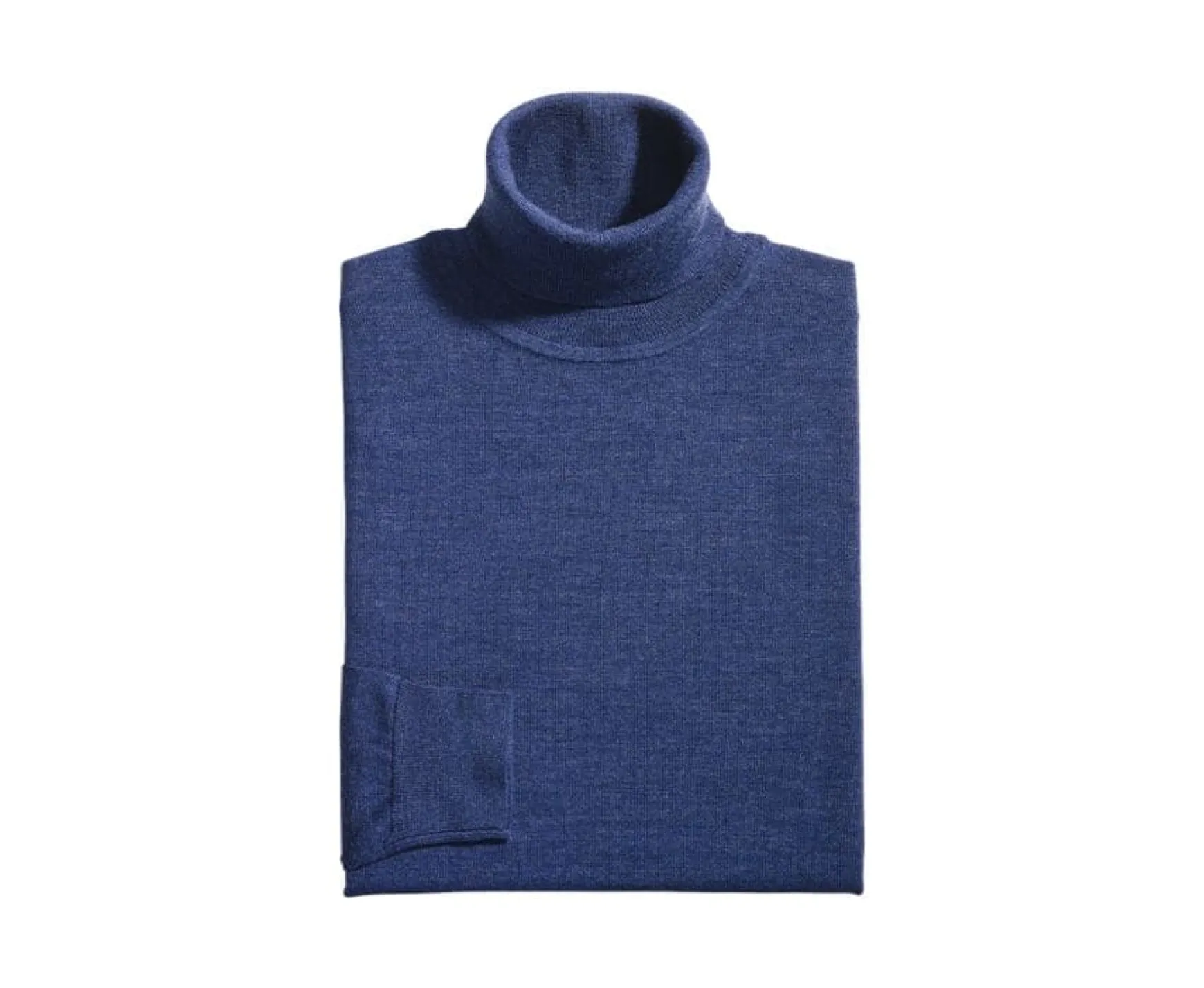 Bexley | Wool Roll-Neck Jumper - Emerinos | Dark Blue Melange