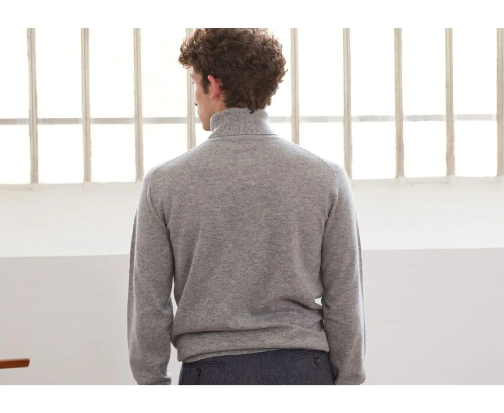 Bexley | Wool Roll-Neck Jumper Emeric Grey Melange
